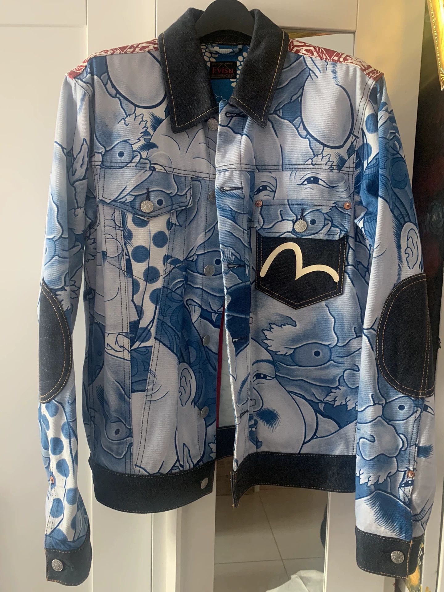 Evisu Authentic Evisu Full Print Denim Jacket Size US M / EU 48-50 / 2 - 1 Thumbnail