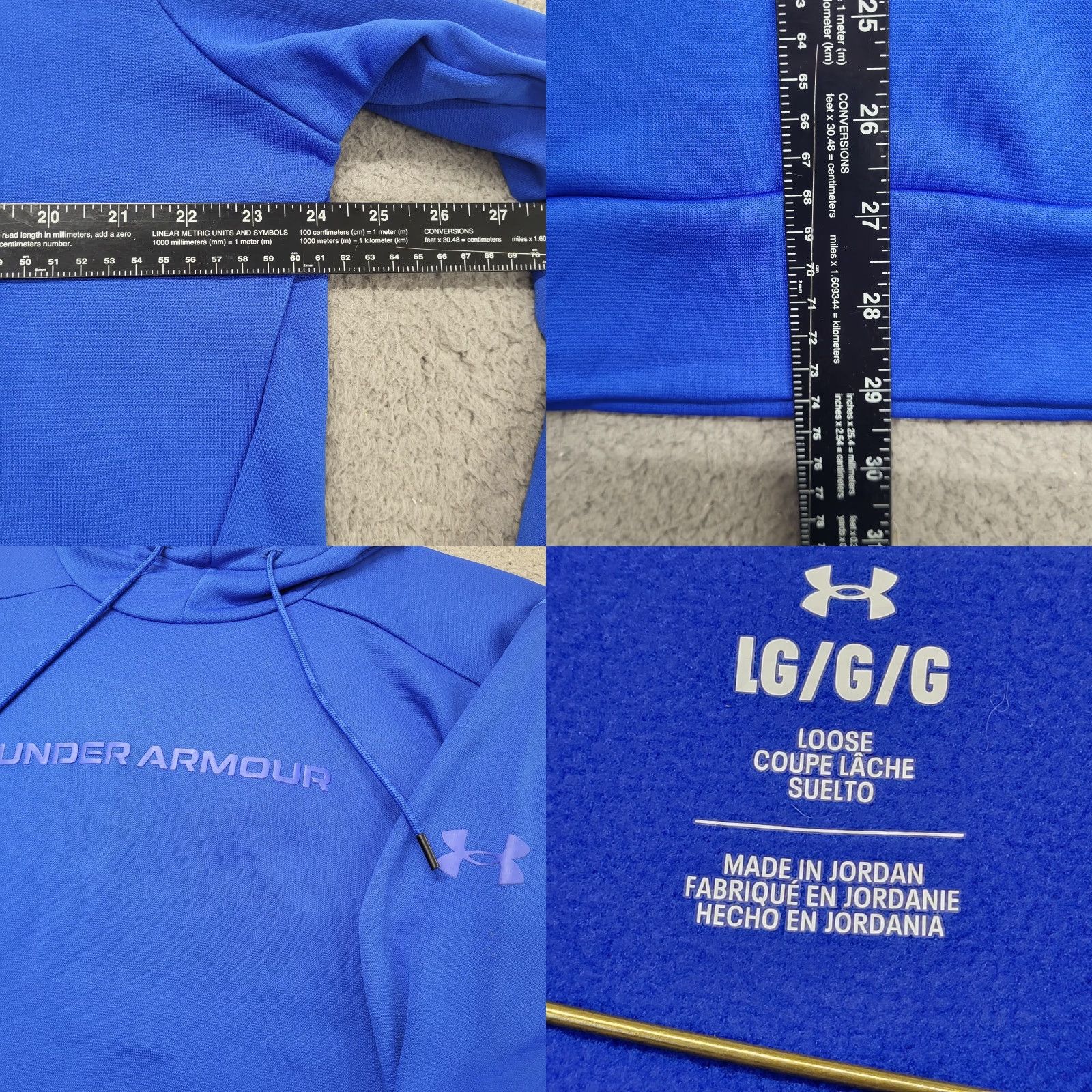 Under Armour Under Armour Hoodie Men L Royal Blue Team Armour Fleece Woodmark EUC Size US L / EU 52-54 / 3 - 8 Thumbnail