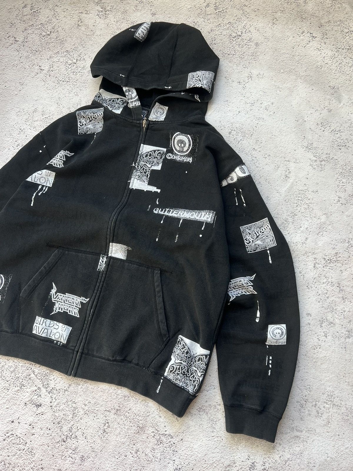 Vintage × Volcom Y2K Volkom Guttermouth Rare Vintage Print Hoodie sk8 Size US XL / EU 56 / 4 - 5 Thumbnail
