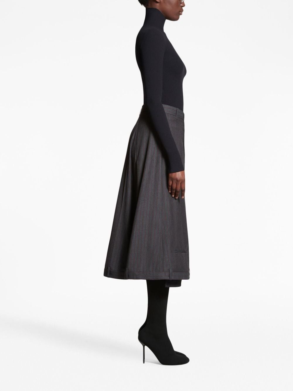 Balenciaga o1bcso1str0525 Deconstructed A-Line Skirt in Dark Grey Size 28" / US 6 / IT 42 - 3 Thumbnail