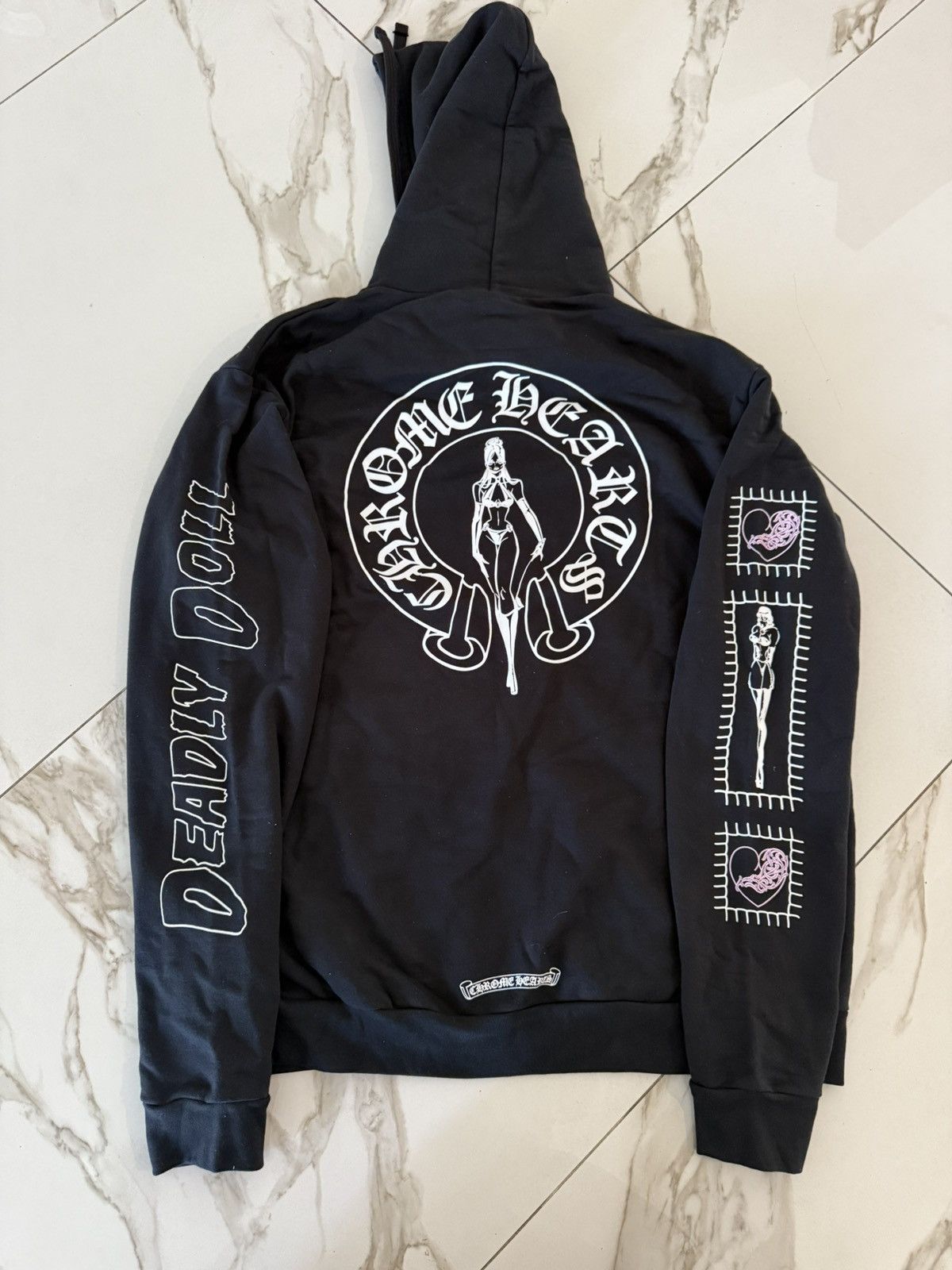 Chrome Hearts × Deadly Doll Chrome Hearts Deadly Doll Zip Up Hoodie Size US XL / EU 56 / 4 - 4 Thumbnail
