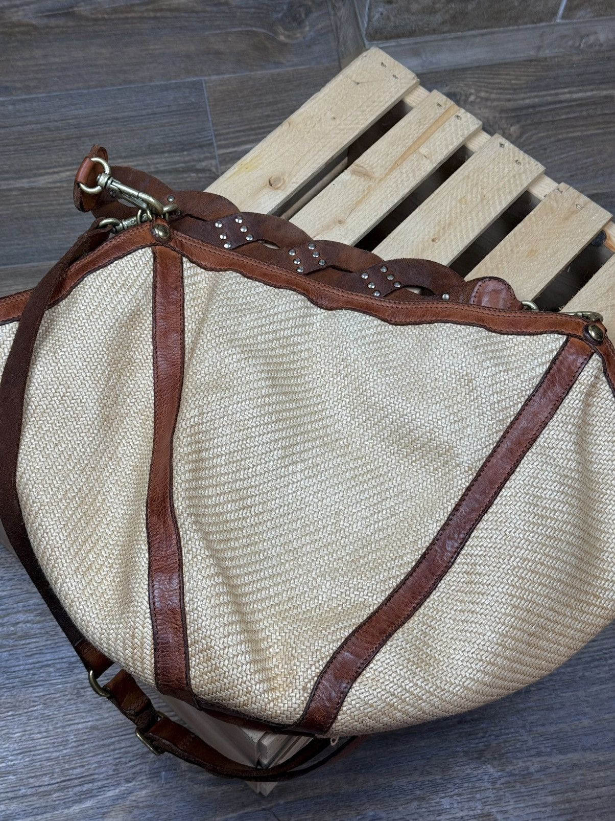 Campomaggi Campomaggi Anna Brown Leather Woven Handbag Crossbody Size ONE SIZE - 14 Thumbnail