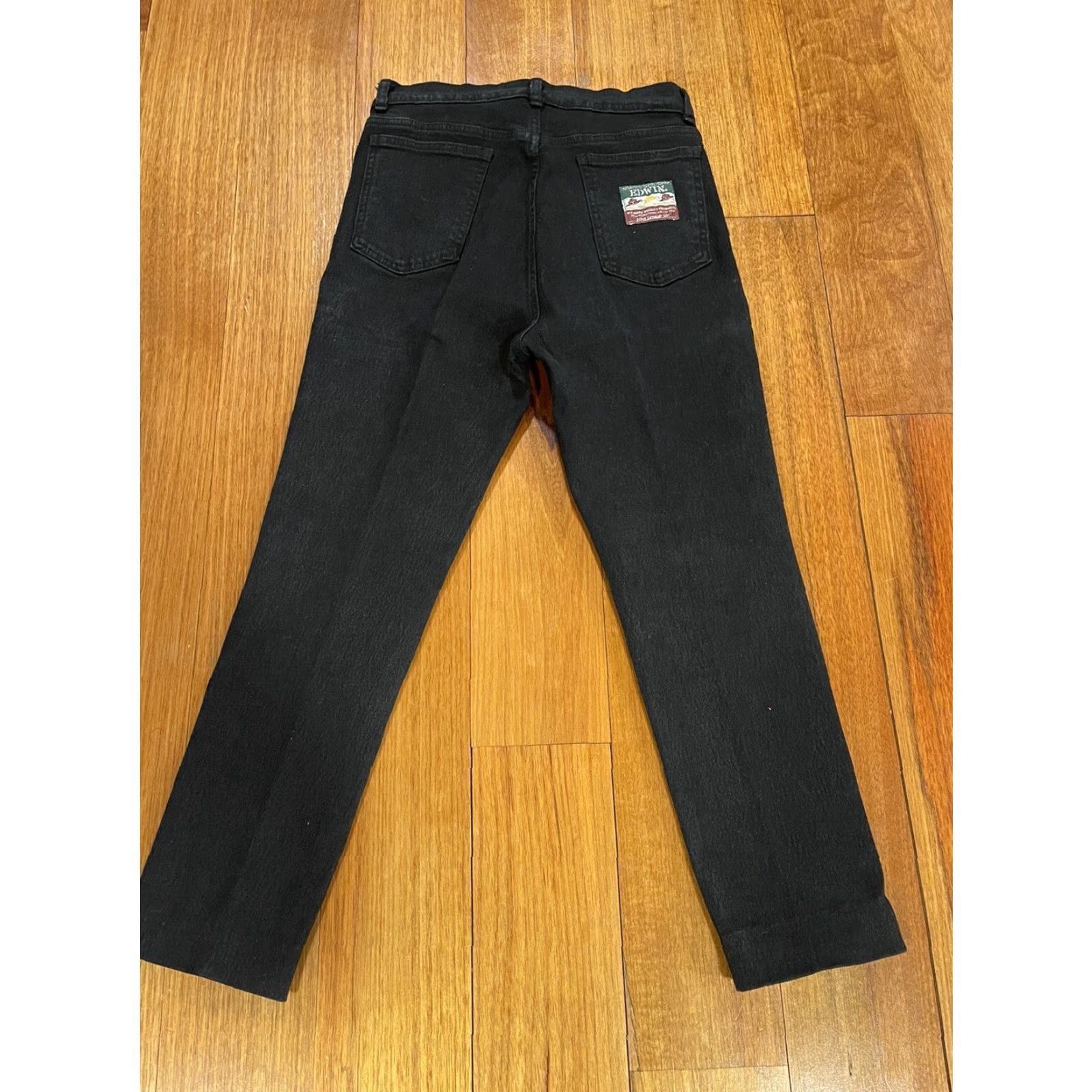 Edwin EDWIN Denim Men’s Japan Super Fit Stretch Jeans W33-34 L32 Regular Slim Straight 5-Pocket Black Vintage No 9980-01 Mens Size US 31 - 5 Thumbnail