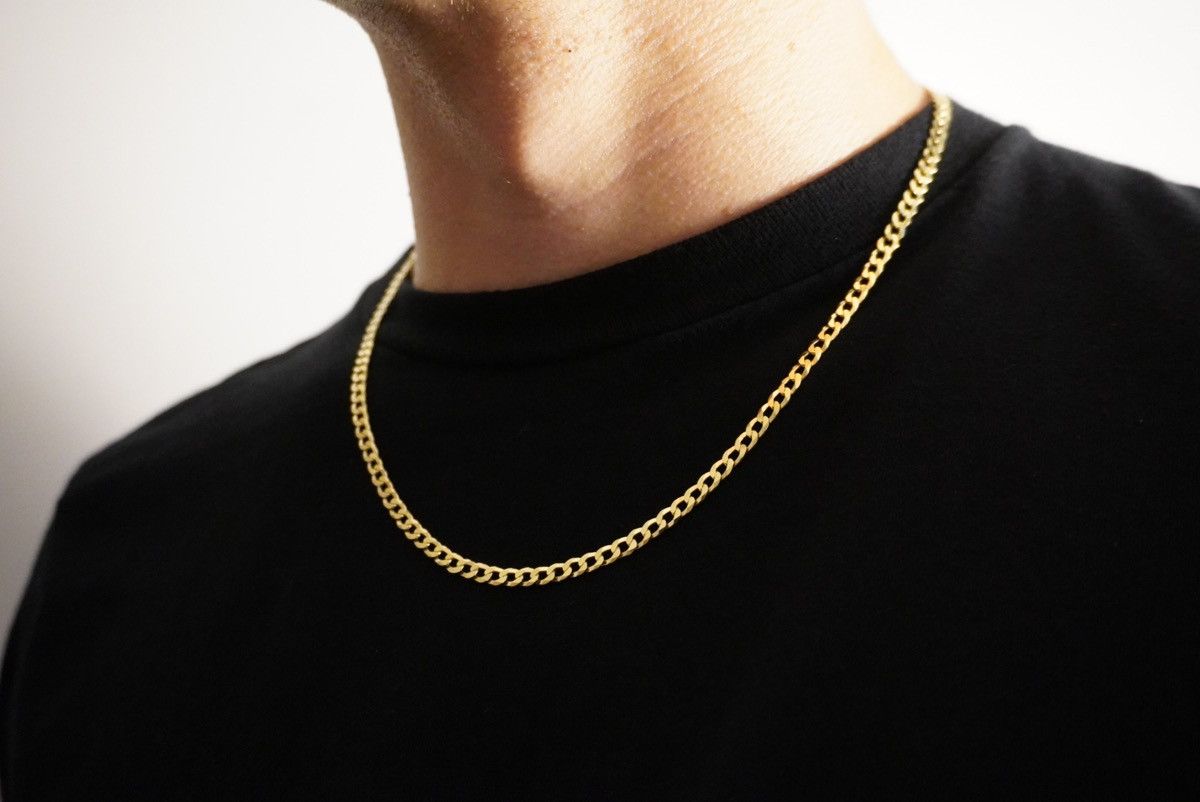 Other Gold Chain 14K Gold Vermeil Cuban Chain 4mm 20 Inches Size ONE SIZE - 3 Thumbnail