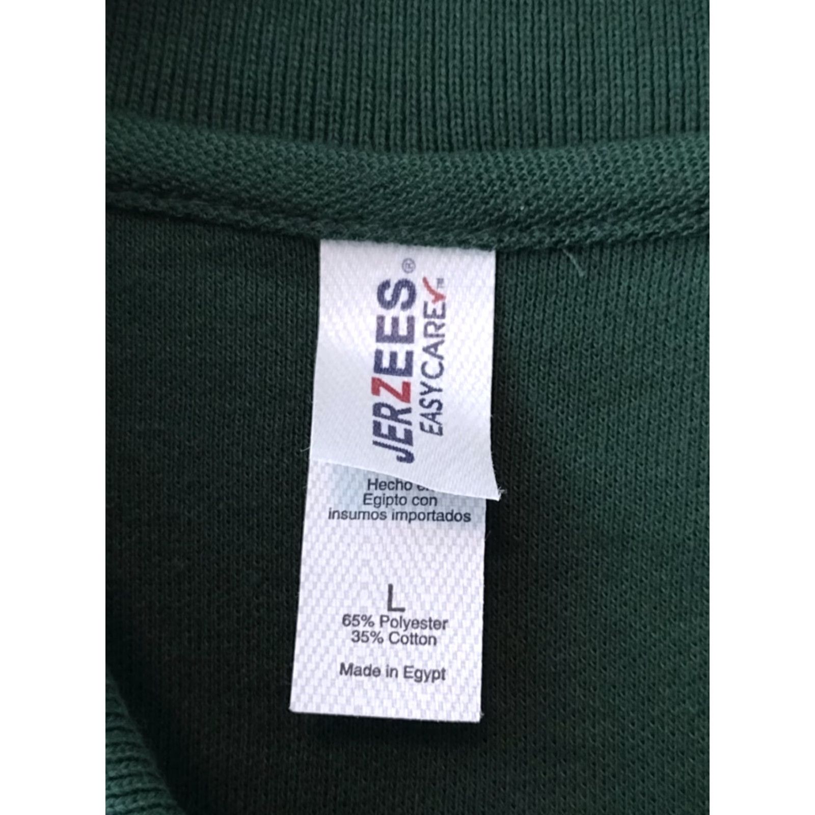 Jerzees JERZEES Polo Shirt Men Green L Easy Care Crew Neck Short Sleeve Button-Down Solid Casual Shirt Sportswear 90s Mens Size US L / EU 52-54 / 3 - 6 Thumbnail