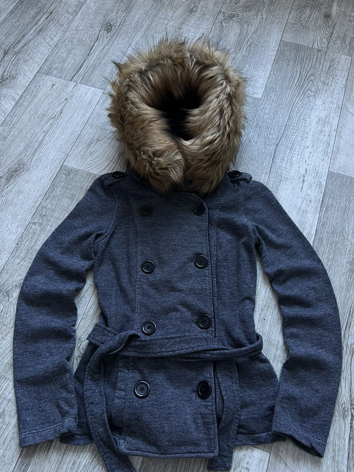 Hysteric Glamour OOs Napoleon Faux Fur Checkered Military Jacket Balmain Vibe Size XS / US 0-2 / IT 36-38 - 3 Thumbnail