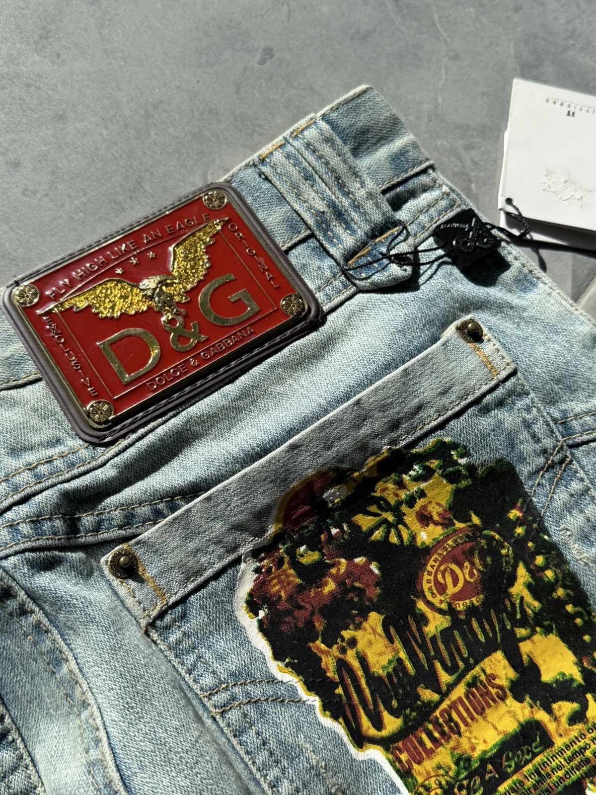 Dolce & Gabbana 2000s Dolce & Gabbana Distressed Washed Denim Jeans Size US 31 - 10 Thumbnail