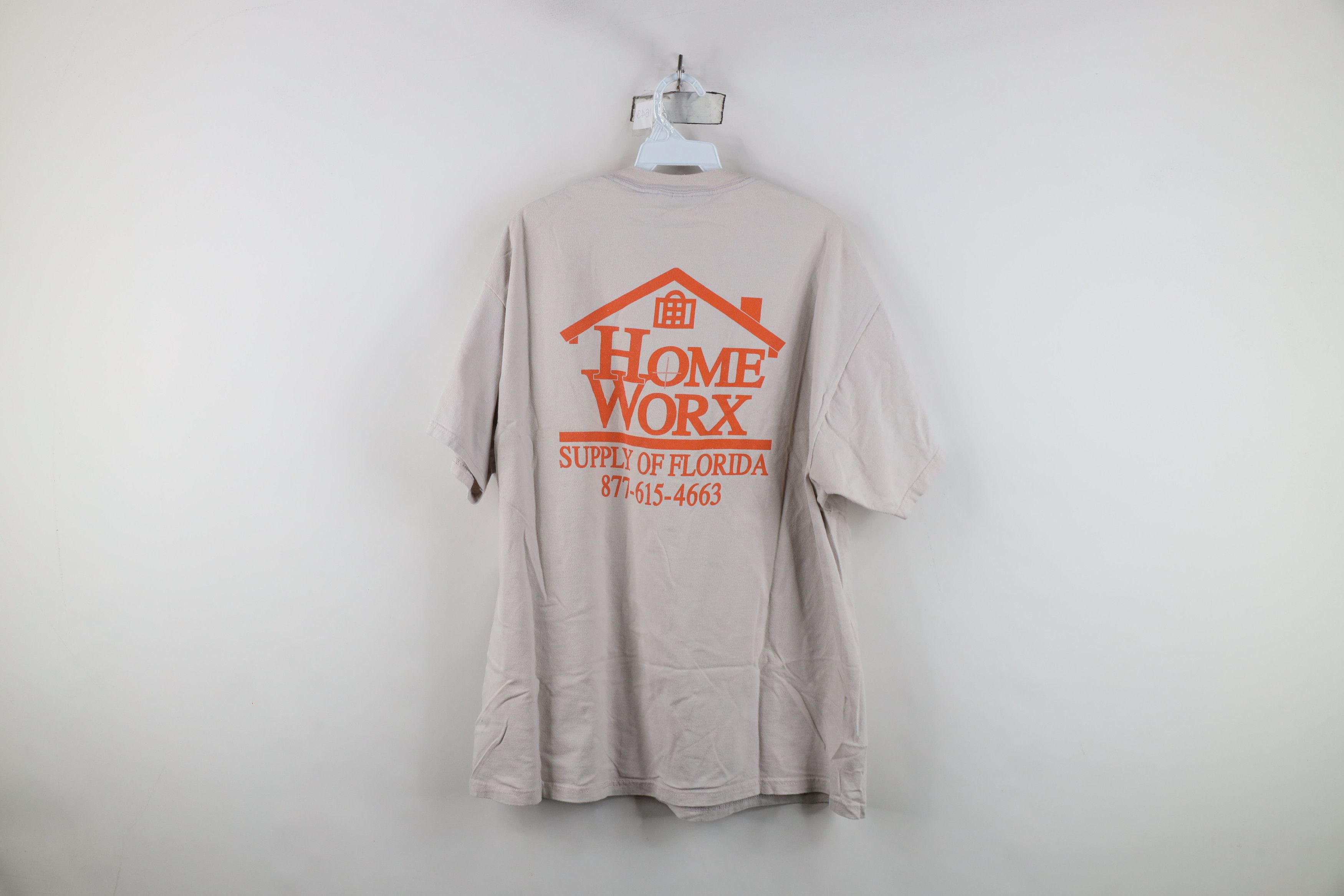 Vintage Vintage Spell Out Home Worx Supply of Florida T-Shirt Gray Size US XL / EU 56 / 4 - 10 Thumbnail