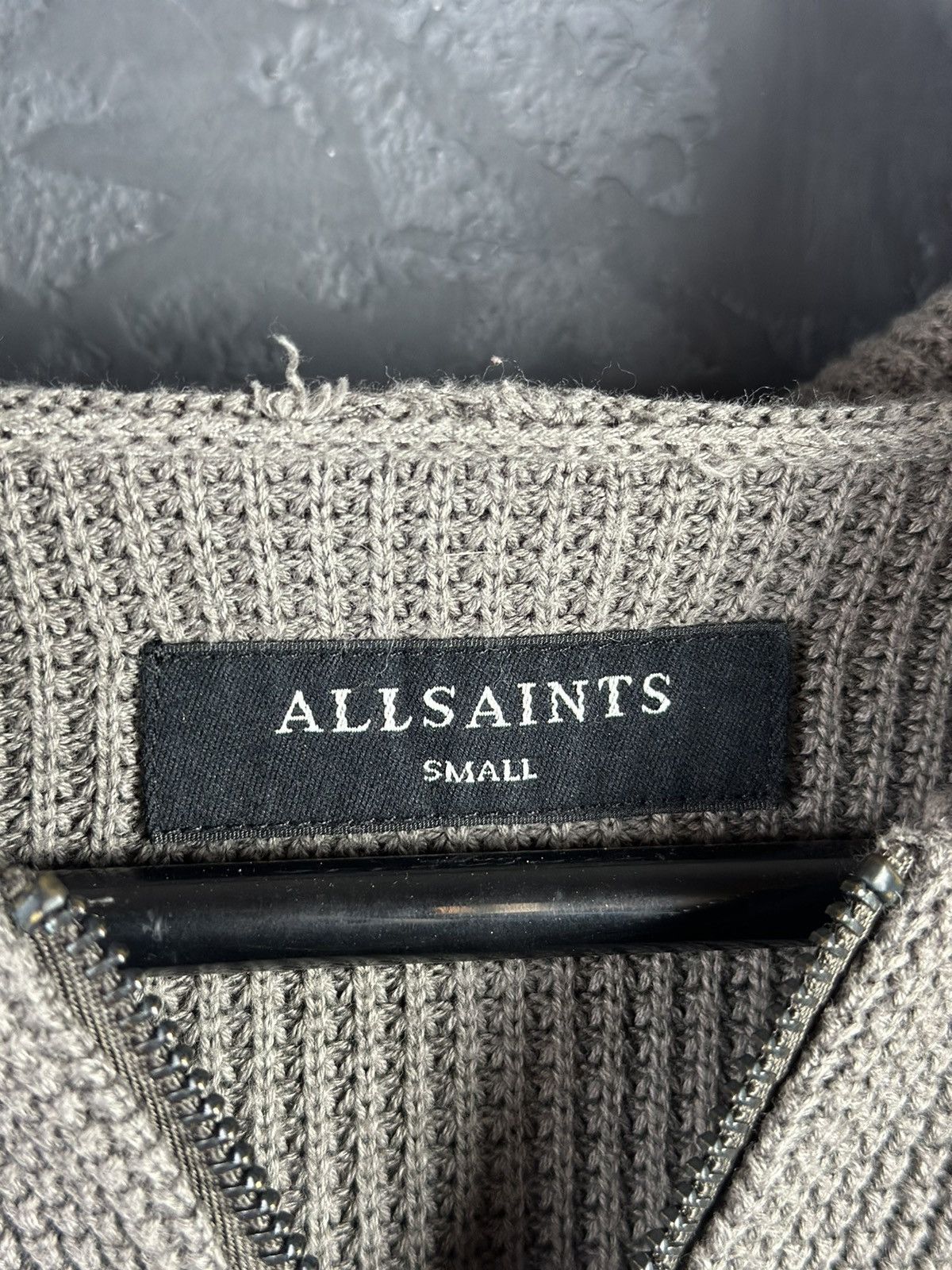 Allsaints All Saints Cotton Knitted Wells Full Zip Oversized Hoodie Size US S / EU 44-46 / 1 - 6 Thumbnail
