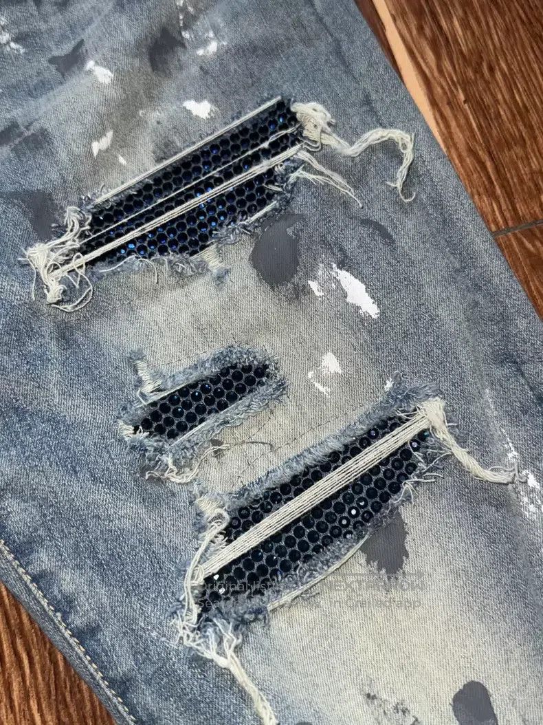 Amiri Amiri Gk Blue Diamond Size US 31 - 2 Thumbnail