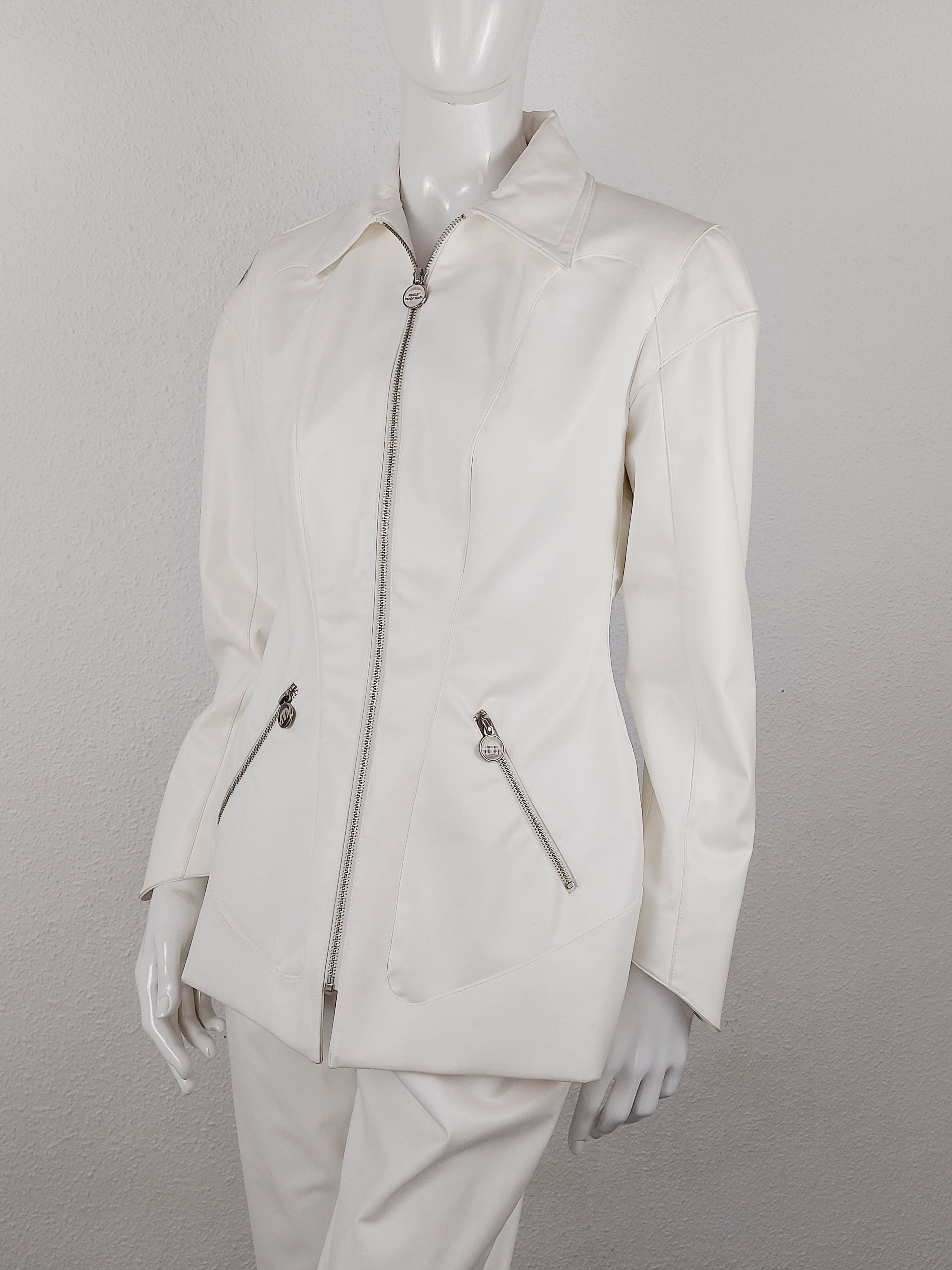 Thierry Mugler Thierry Mugler PVC Rubber White Plastic Couture Jacket Suit Size M / US 6-8 / IT 42-44 - 18 Thumbnail