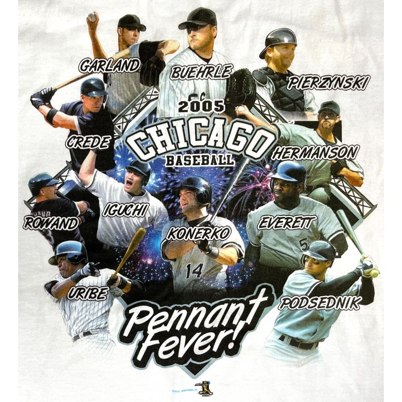 Anvil VINTAGE Chicago White Sox T-Shirt Anvil XL Pennant Fever 2005 World Series Mens Sports White Cotton Short Sleeve Crew Neck NWT Size US XL / EU 56 / 4 - 5 Thumbnail