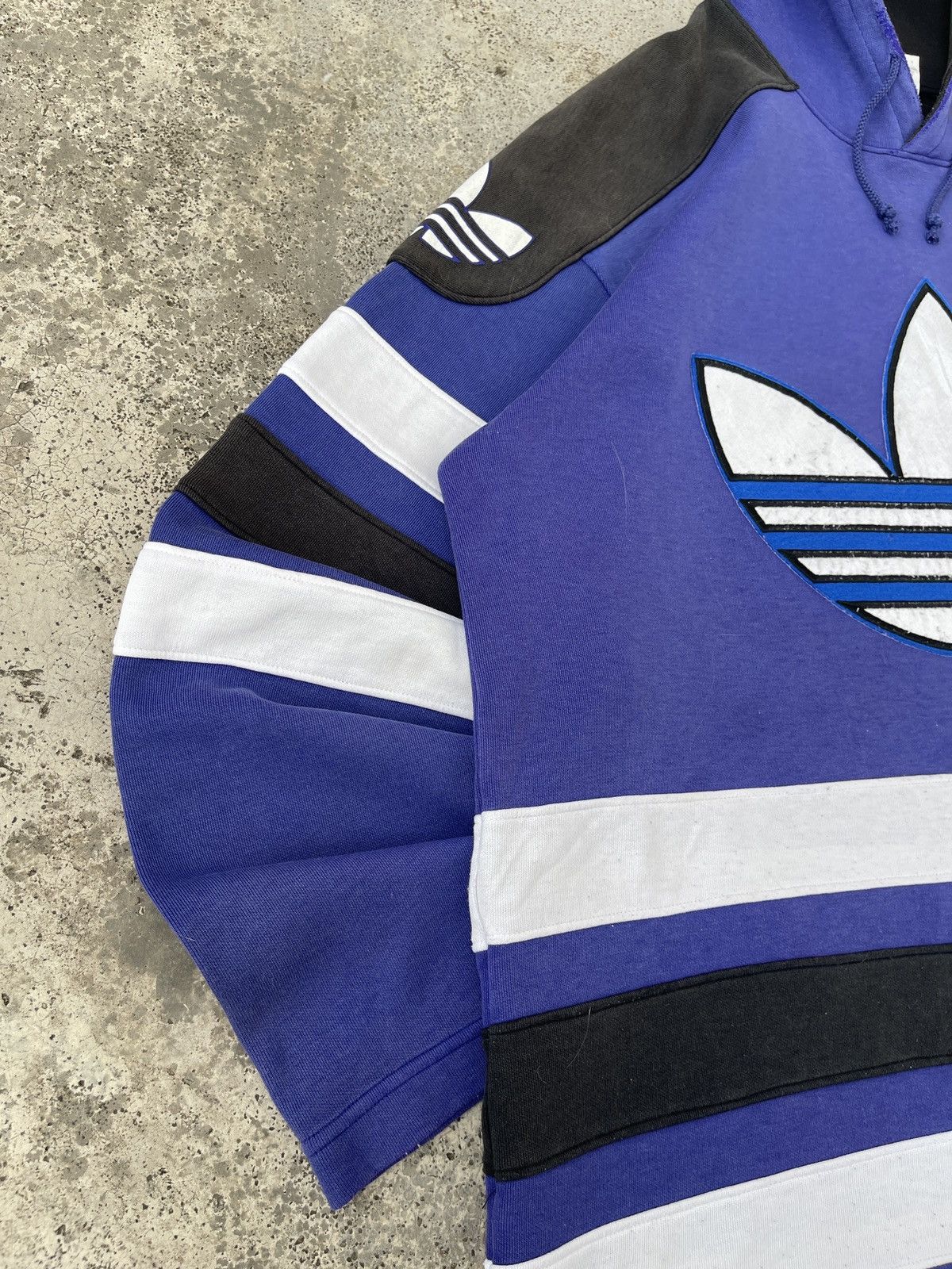 Vintage 90s Adidas Big Logo Three Stripes Hoodie