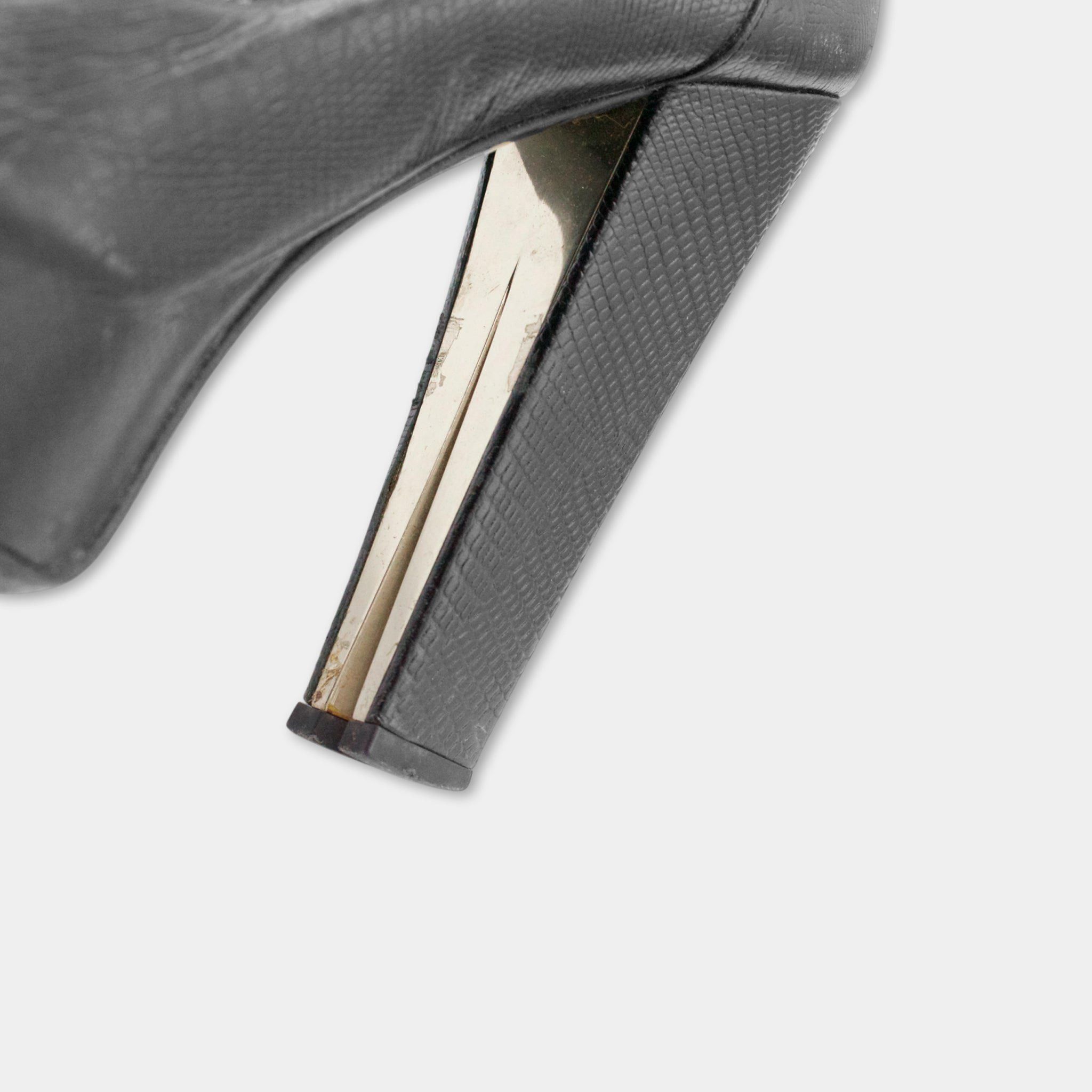 Versace Versace Leather Embossed Heels Size US 9 / IT 39 - 4 Thumbnail