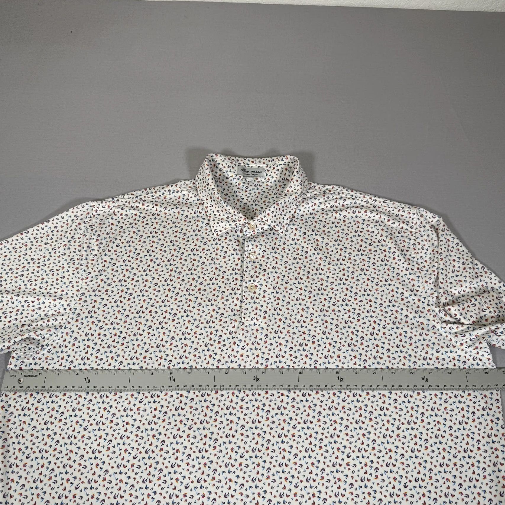 Peter Millar Peter Millar Shirt Polo Men XL White Summer Comfort Golf Fly Fishing Performance Size US XL / EU 56 / 4 - 5 Thumbnail