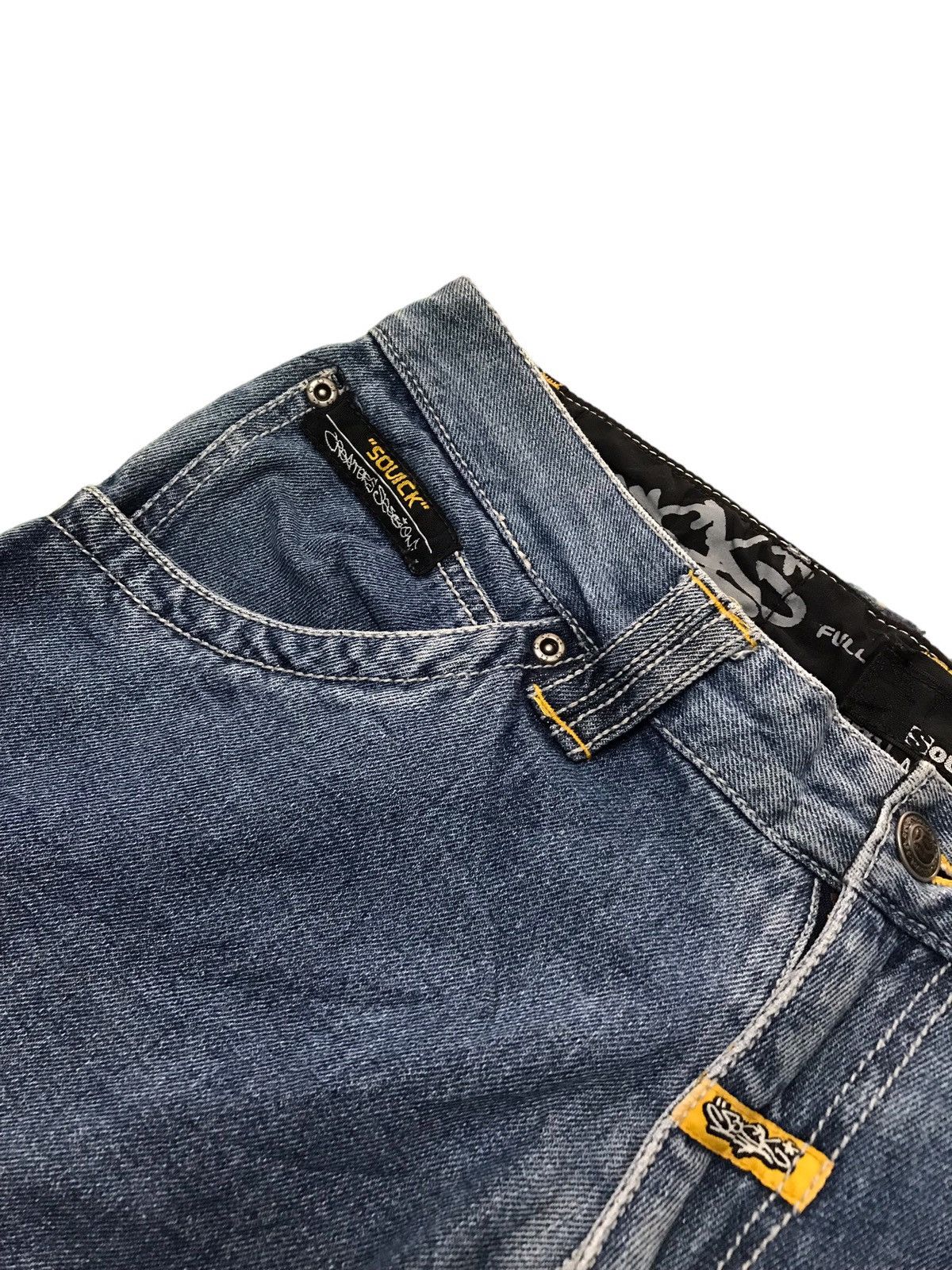 Japanese Brand JNCO Souick Embroidered Baggy Skateboard Denim Jeans Size US 33 - 4 Thumbnail