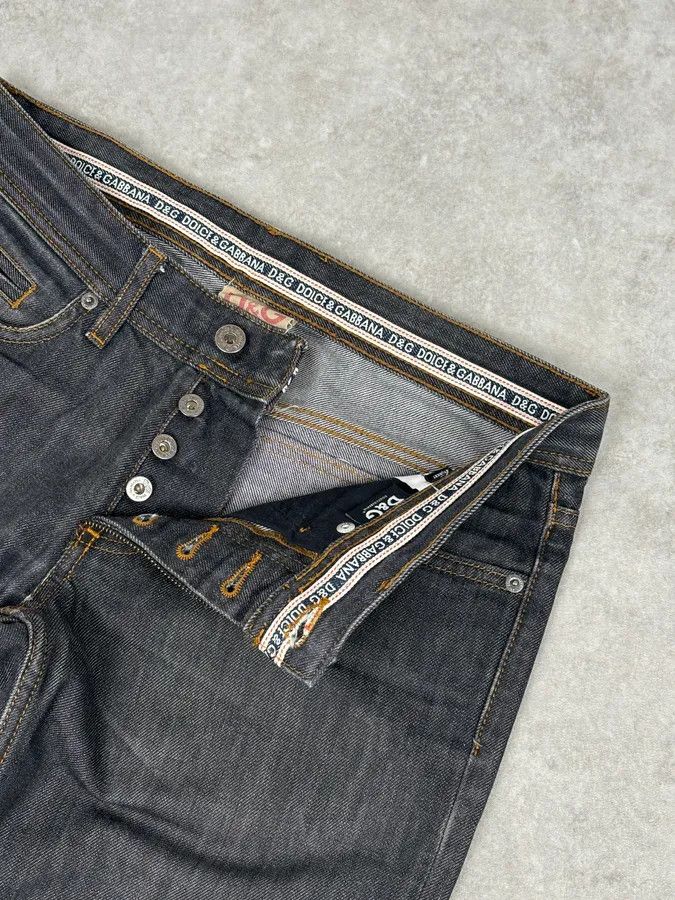 Dolce & Gabbana 2000s Dolce & Gabbana Dark Grey Denim Power Straight Jeans Size US 30 / EU 46 - 10 Thumbnail