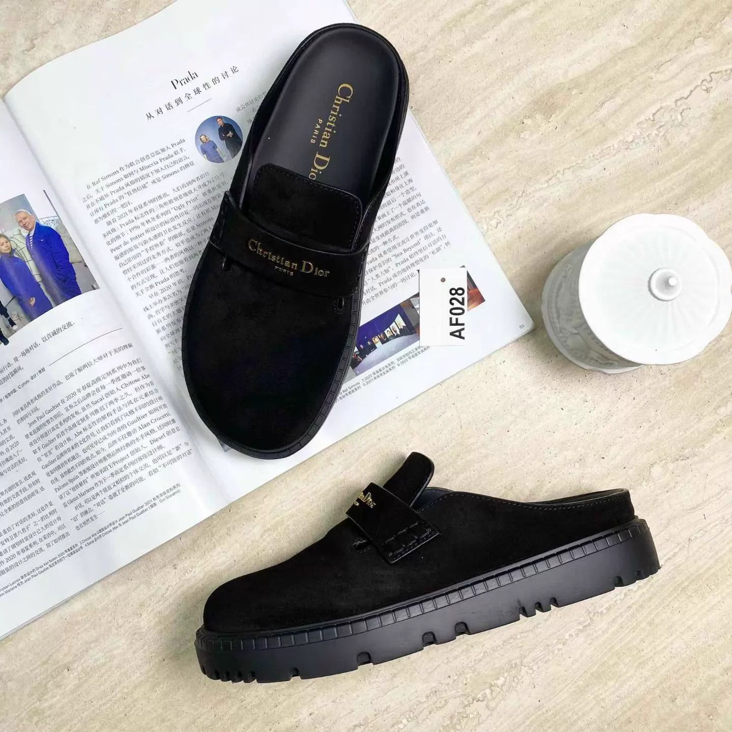 Dior Dior Boy Black Leather Mule Slippers 36D Size US 5.5 / IT 35.5 - 2 Thumbnail