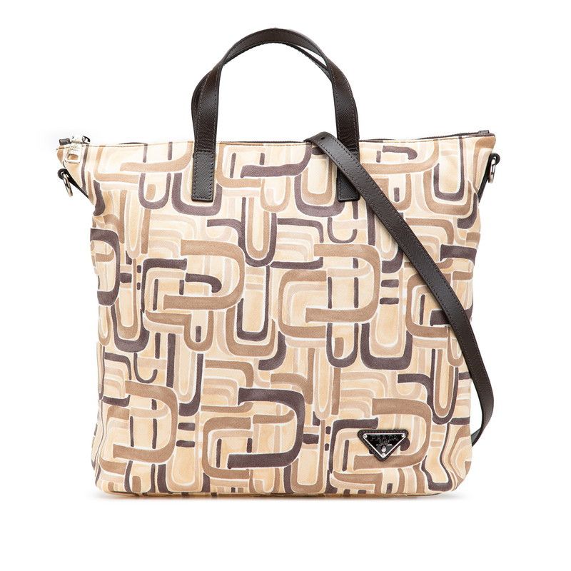Prada Prada Prada Triangle Logo Plate Canvas Leather 2way Bag Canvas Shoulder Bag DUTY FREE for USA Size ONE SIZE - 1 Thumbnail