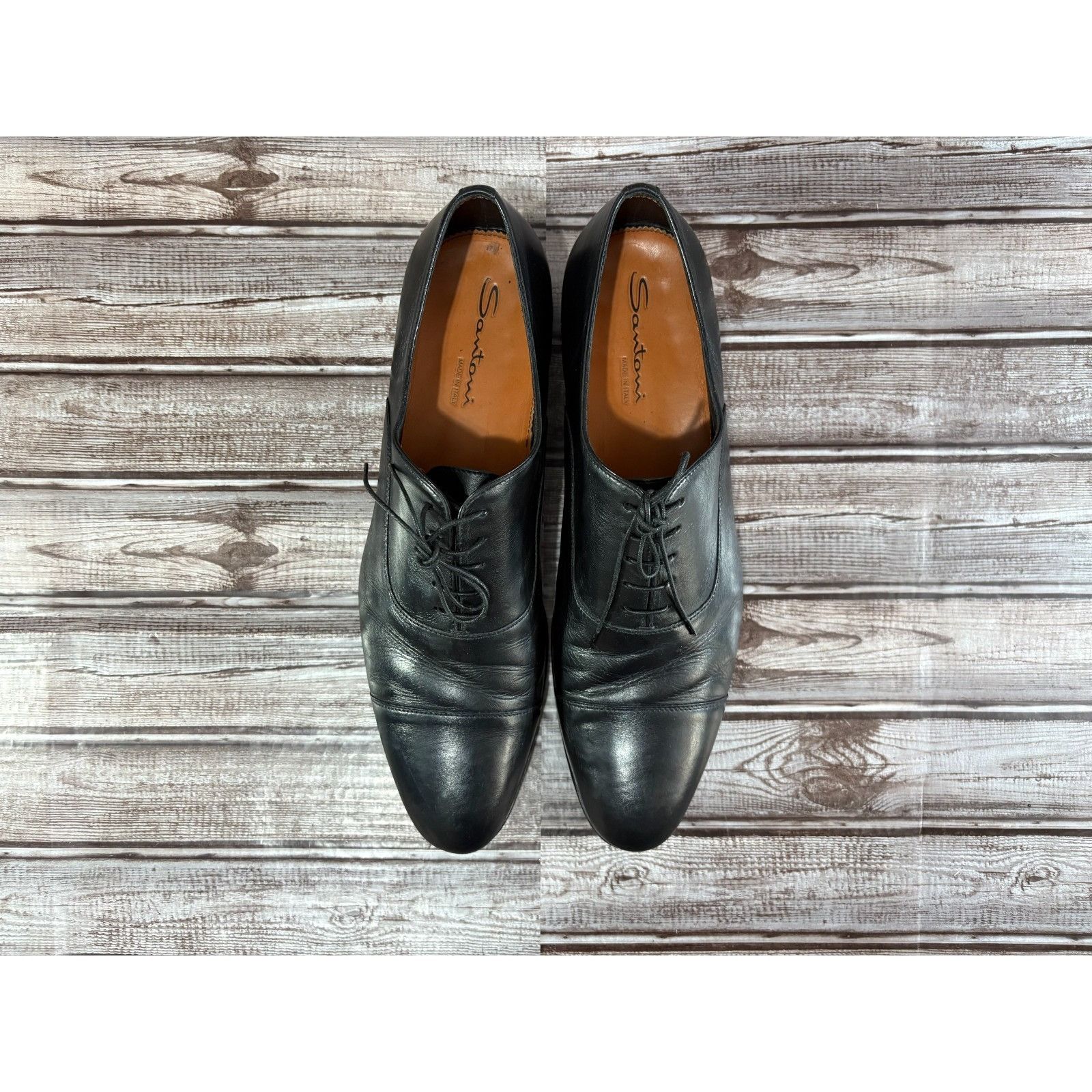 Santoni Santoni Darian Leather Cap Toe Oxford Shoes Size 13 D color Size US 13 / EU 46 - 11 Thumbnail