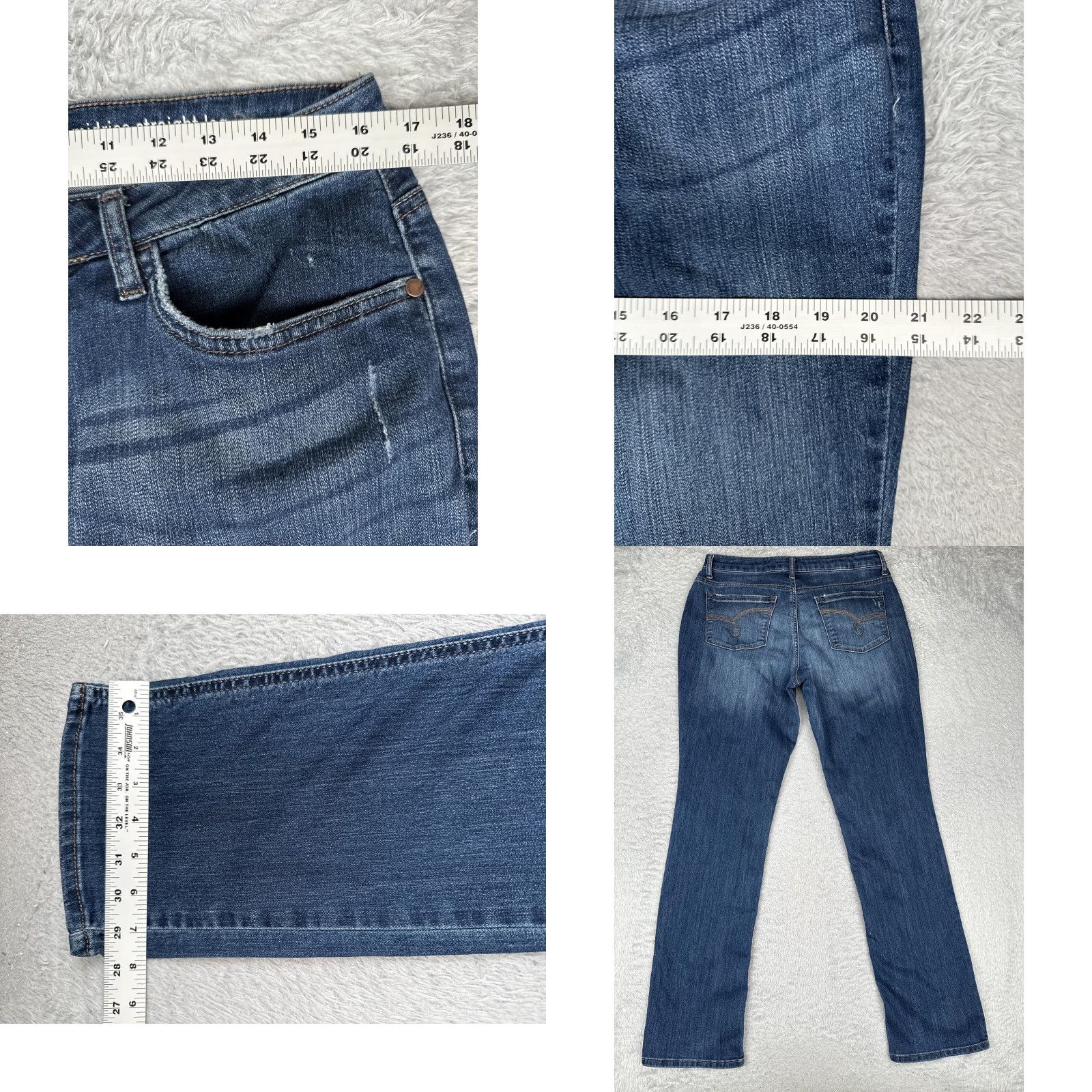 Lee Riders By Lee Jeans Women Mid Rise Straight Leg Stretch Denim Blue 32x33 Size 24" / US 00 / IT 34 - 9 Thumbnail