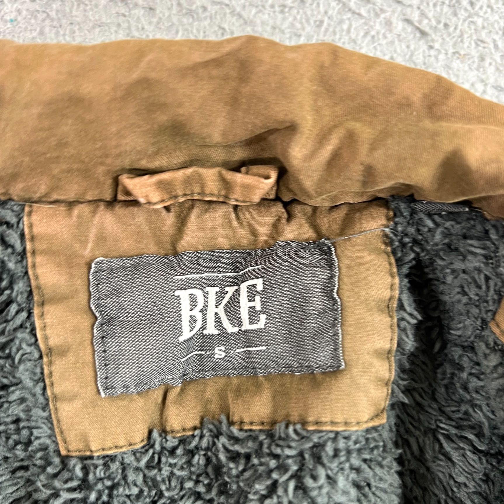 Vintage VINTAGE BKE Jacket Tan Khaki Sherpa Fur Lined Jacket Men's S Size US S / EU 44-46 / 1 - 4 Thumbnail