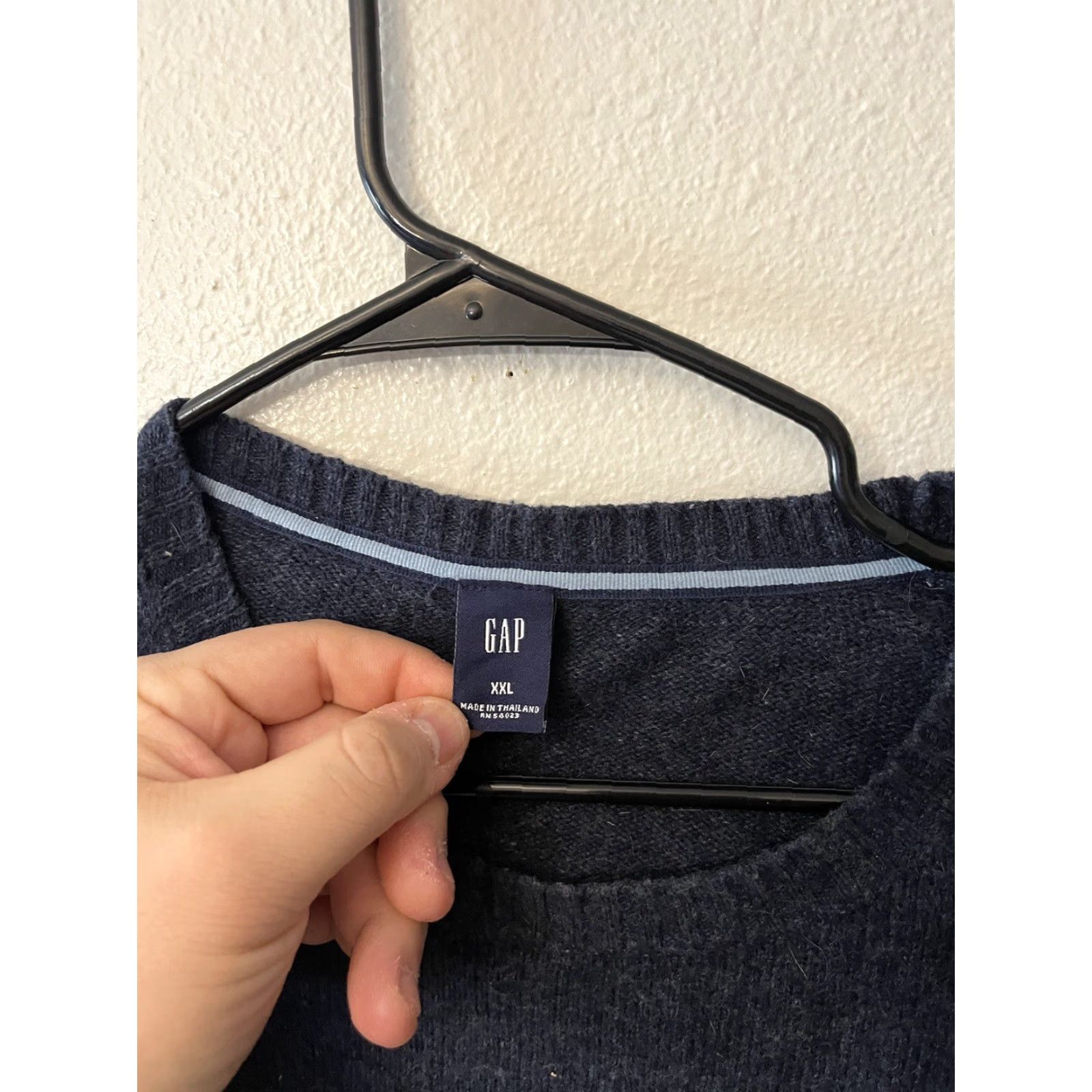 Gap VINTAGE GAP Wool Blend Sweater Men’s XXL Blue Crew Neck Long Sleeve Pull Over Knit Casual Classic 90s Mens Size US XXL / EU 58 / 5 - 3 Thumbnail