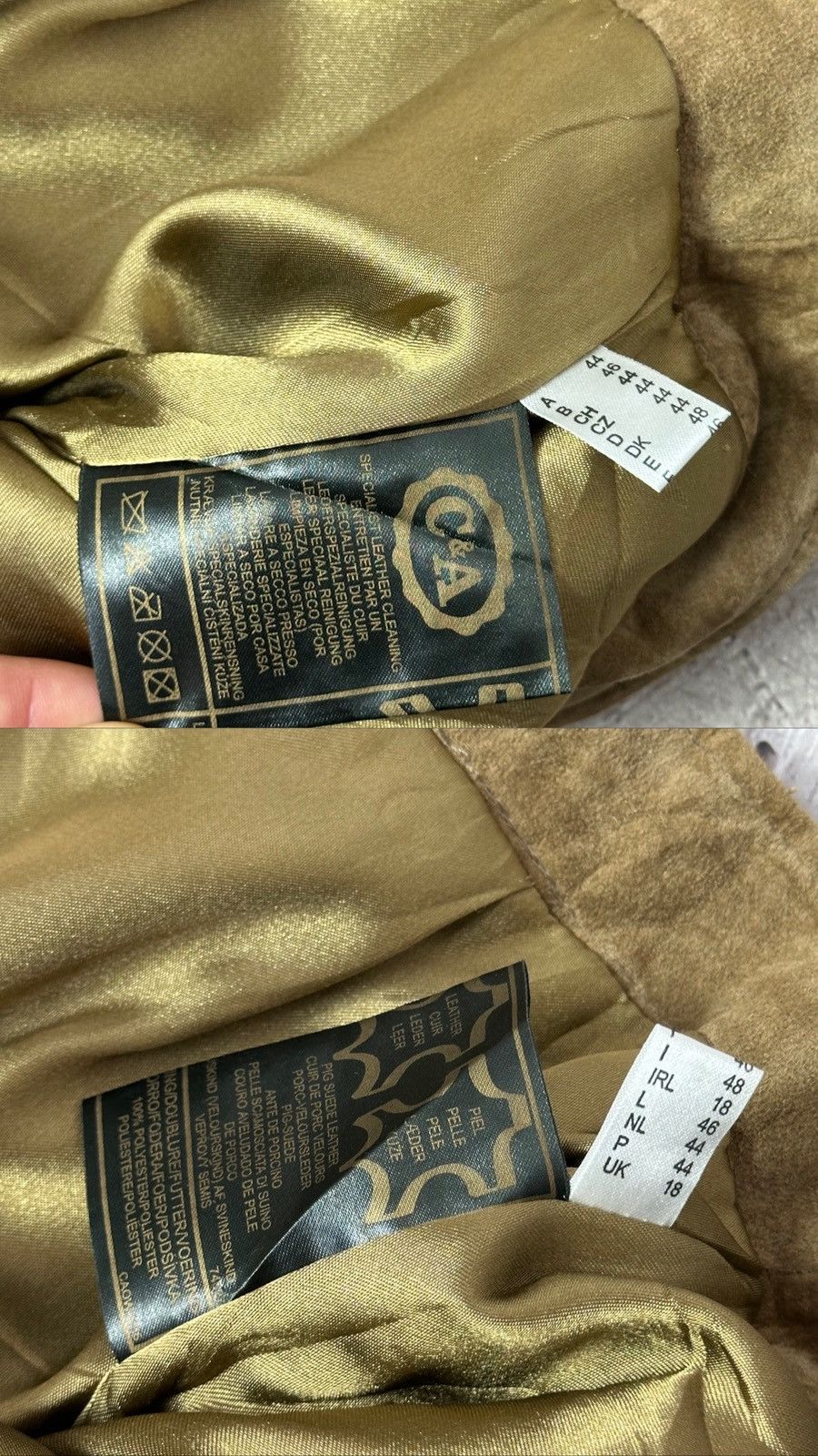 Leather Vintage Landhaus Suede Beige Wooden Parts Women’s Pants Size 36" / US 14 / IT 50 - 14 Thumbnail