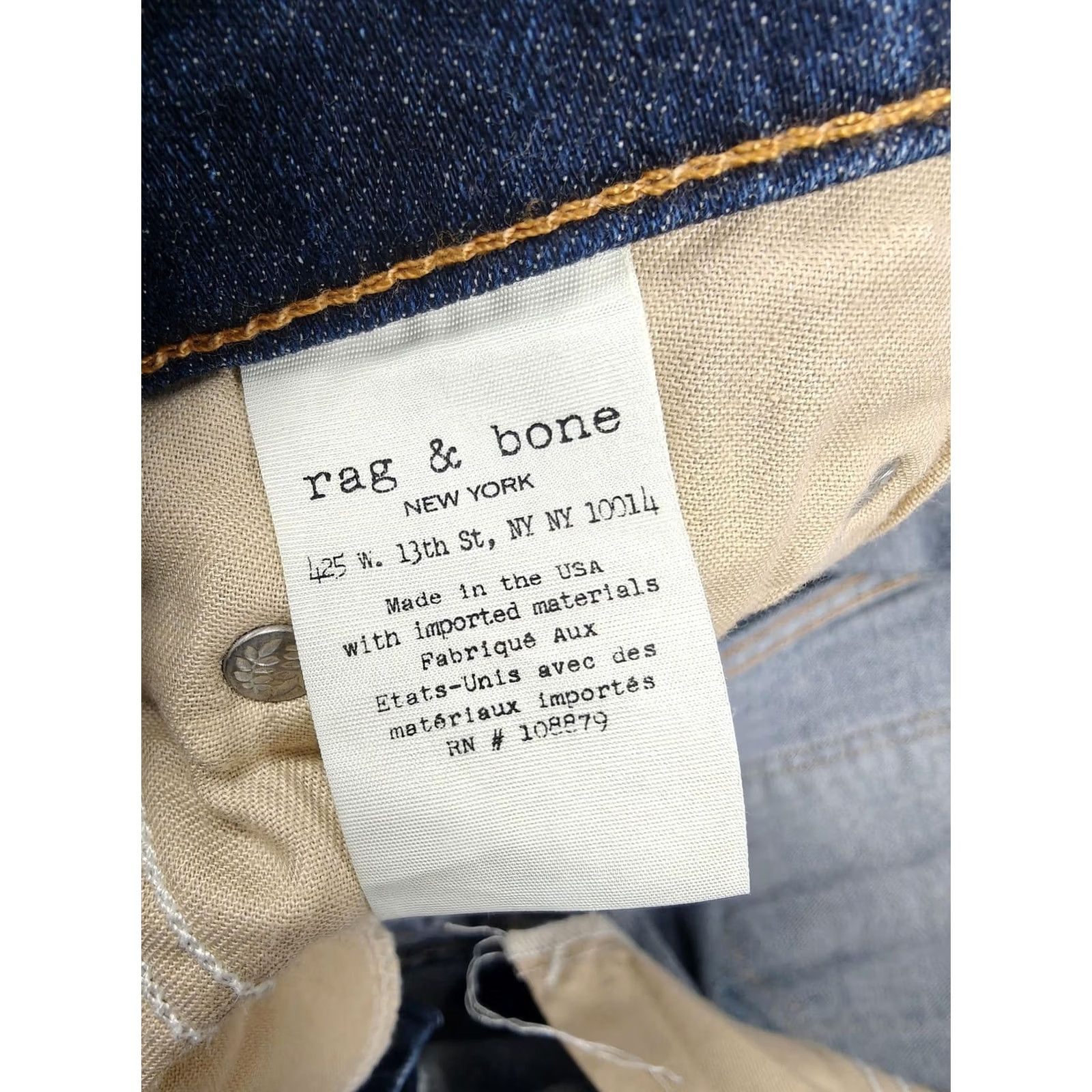 Rag & Bone Rag & Bone/JEAN Capri Jeans Womens 31 Blue Dark Wash Distressed Stretch Made USA Size 24" / US 00 / IT 34 - 6 Thumbnail