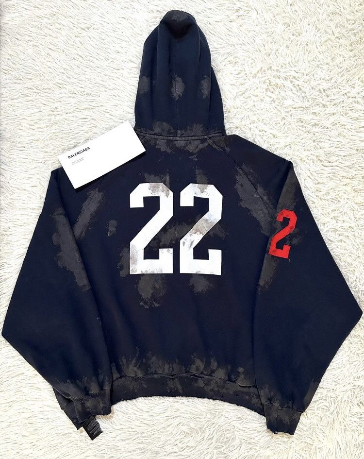 Balenciaga Balenciaga FW22 Mud Dyed War Horse Show Flag Navy Embroidere Size US L / EU 52-54 / 3 - 5 Thumbnail