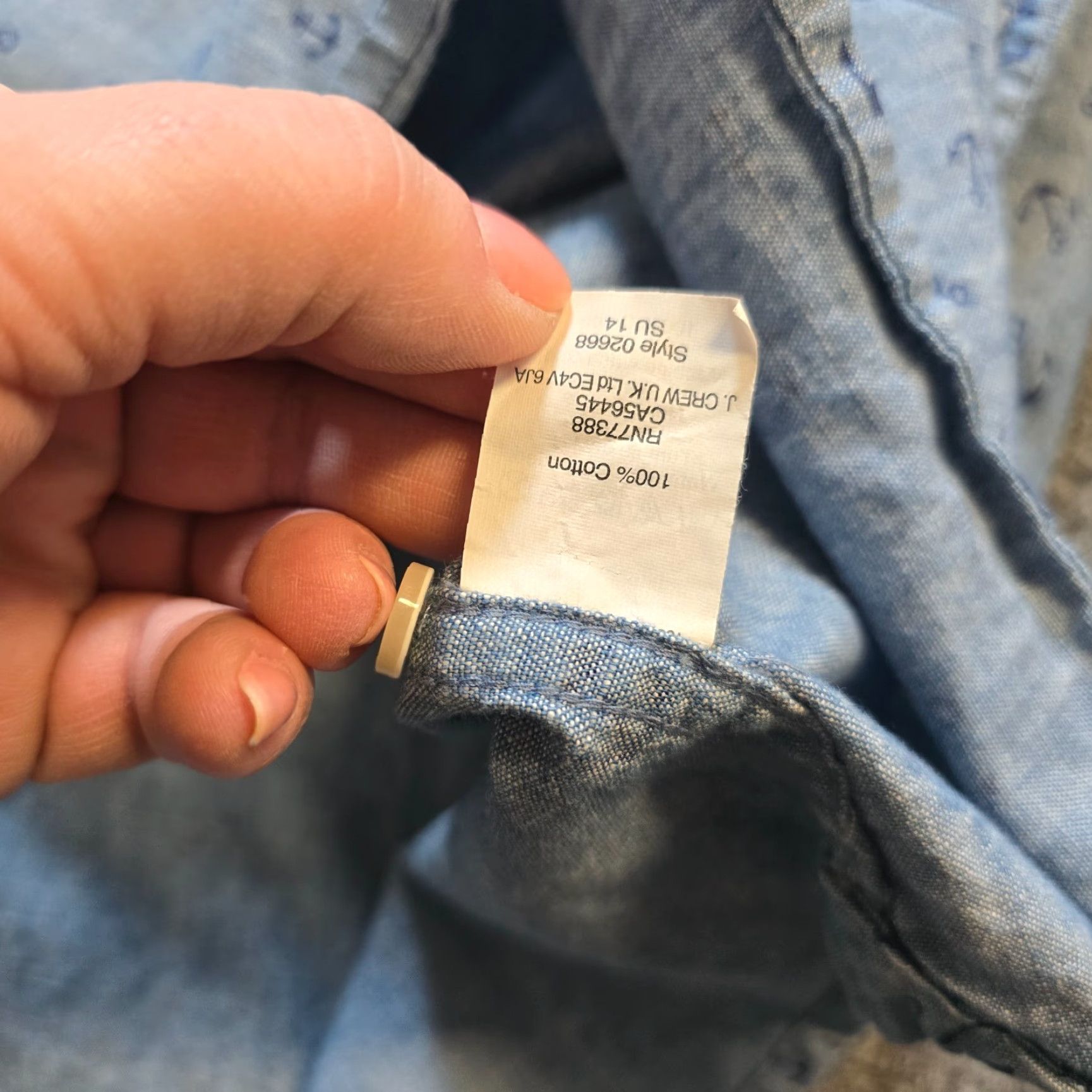 J.Crew J Crew Top Womens Size Medium Blue Denim Anchors Nautical Popover Preppy Casual Size M / US 6-8 / IT 42-44 - 7 Thumbnail