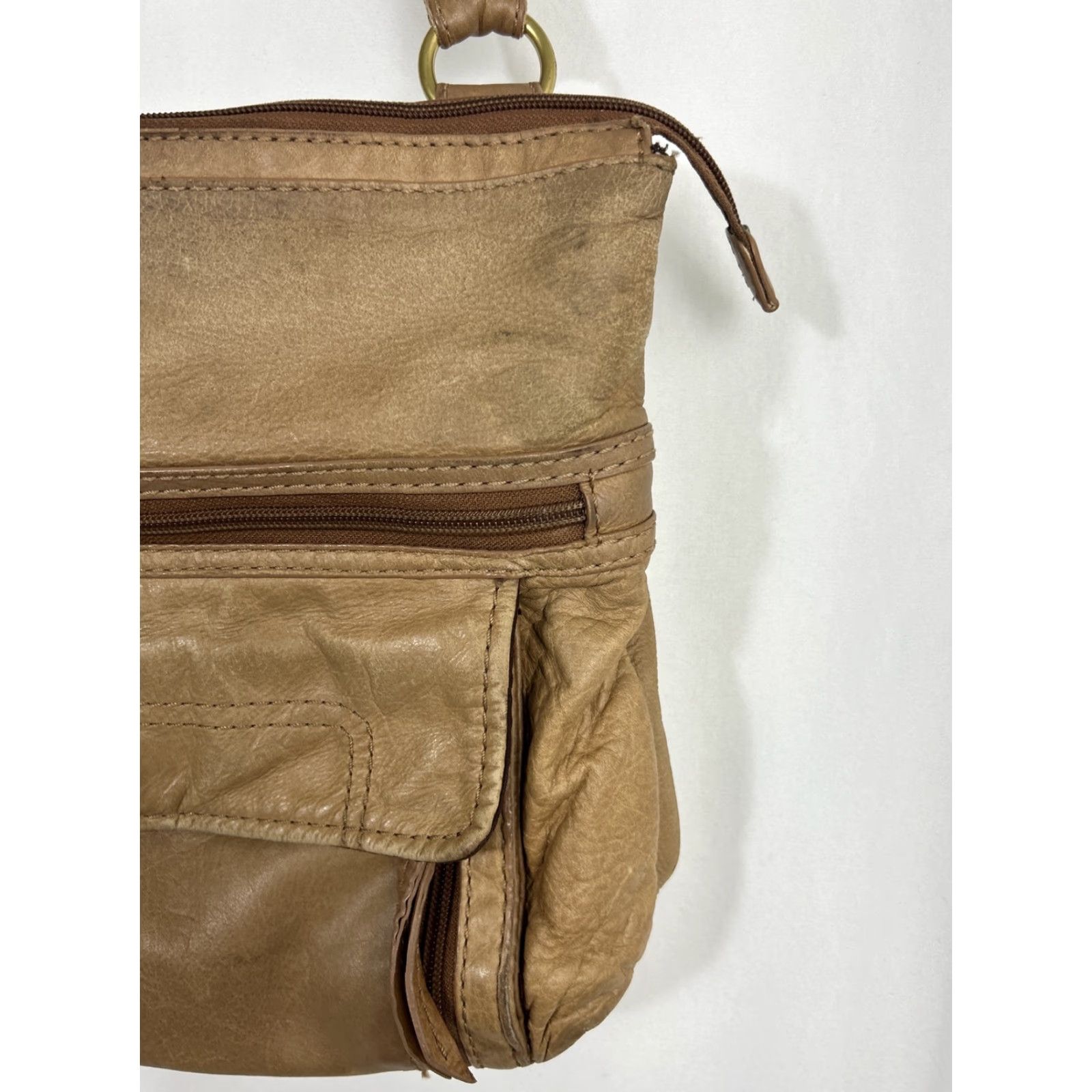 Fossil Fossil Shoulder Bag Brown Leather Crossbody Zipper Front Flap 11x11.5x2 Women Size ONE SIZE - 4 Thumbnail