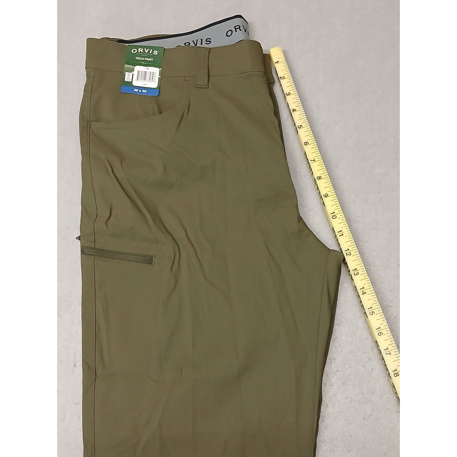 Orvis Orvis (36x30) Men's Olive Green Dri-Fit Straight Tech Pants Size US 36 / EU 52 - 2 Thumbnail