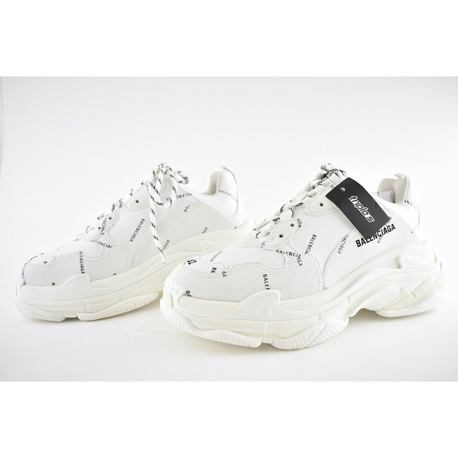 Balenciaga Triple S Sneaker All Over Logo Platform Flat Trainer 42 Size US 12 / IT 42 - 9 Thumbnail