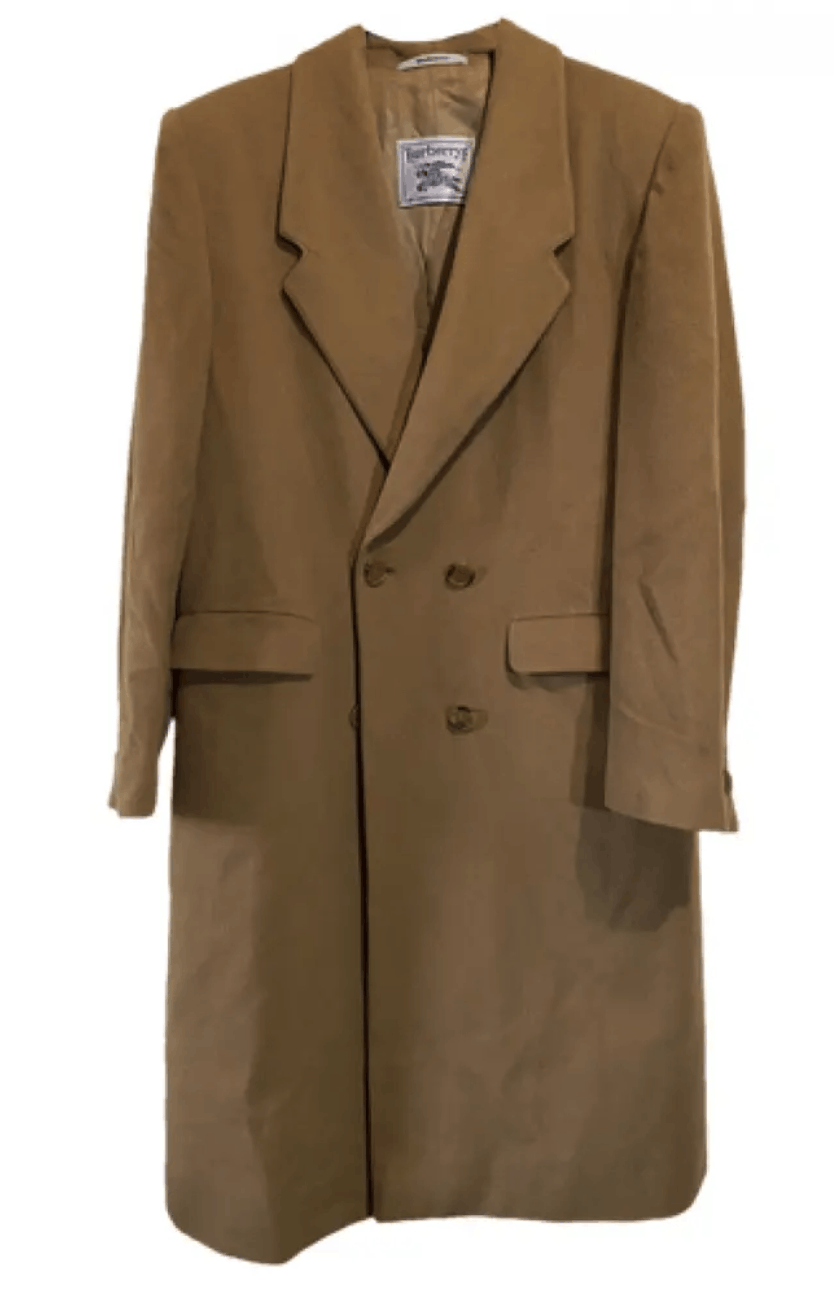 image of Burberry Wool Coat in Camel, Men's (Size XL)