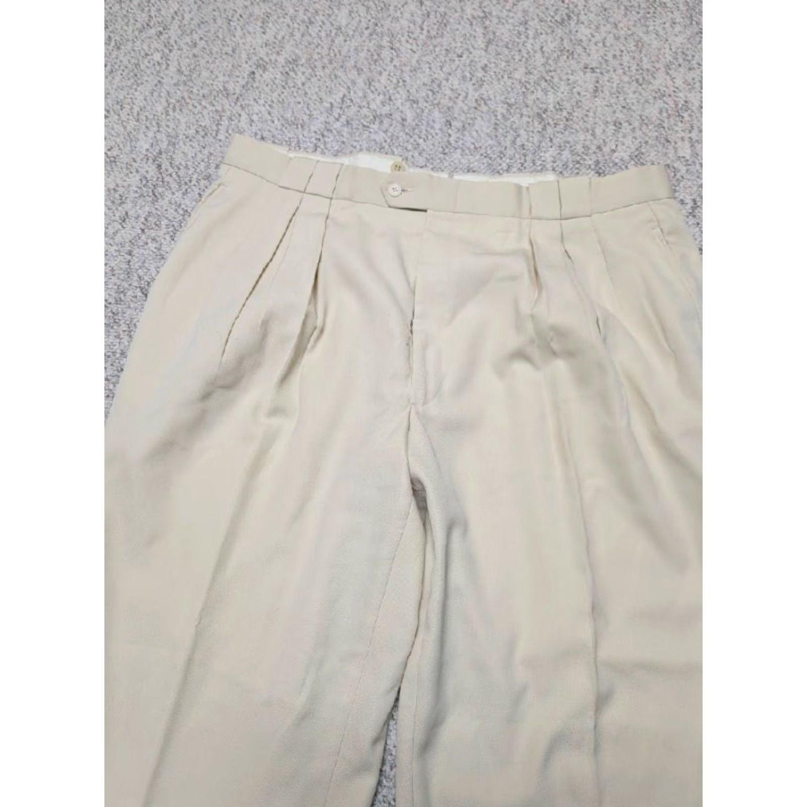 Vintage VINTAGE Bachrach dress pants 42x30 Swing pleated wool baggy loose cream off-white Swing 1950's Mens Size US 42 / EU 58 - 6 Thumbnail