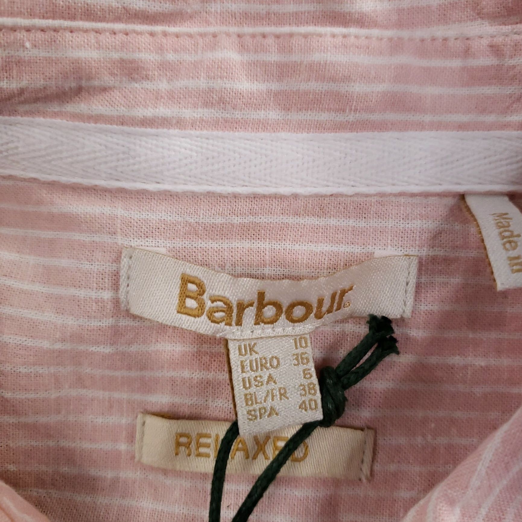 Barbour VINTAGE Barbour Beachfront Shirt Womens Size 6 Pink White Striped Button Up Roll Tab Size M / US 6-8 / IT 42-44 - 6 Thumbnail