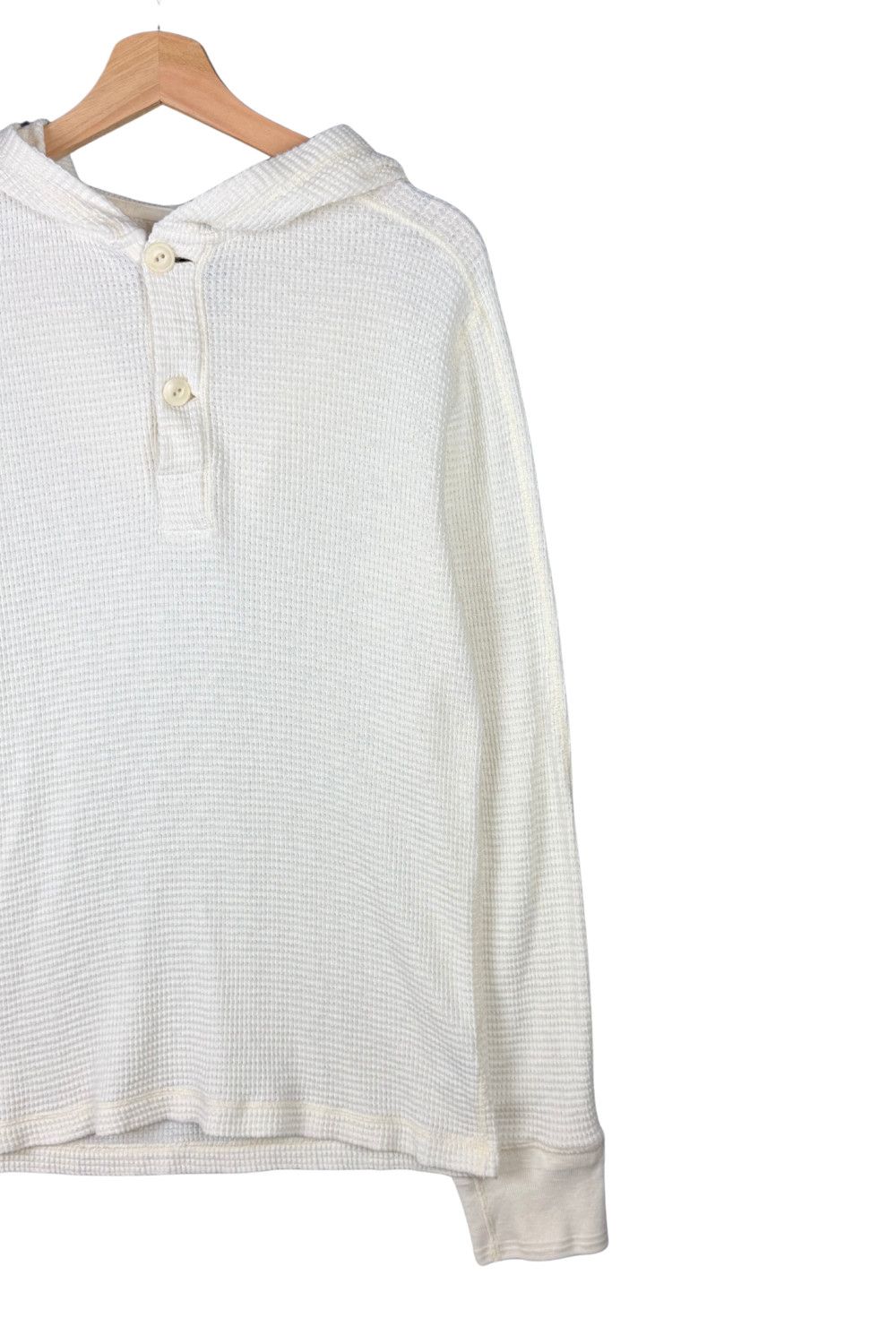 RRL Ralph Lauren RRL FW13 / Double RL Waffle-Knit Hooded Henley (Ecru) - XS Size US XS / EU 42 / 0 - 6 Thumbnail