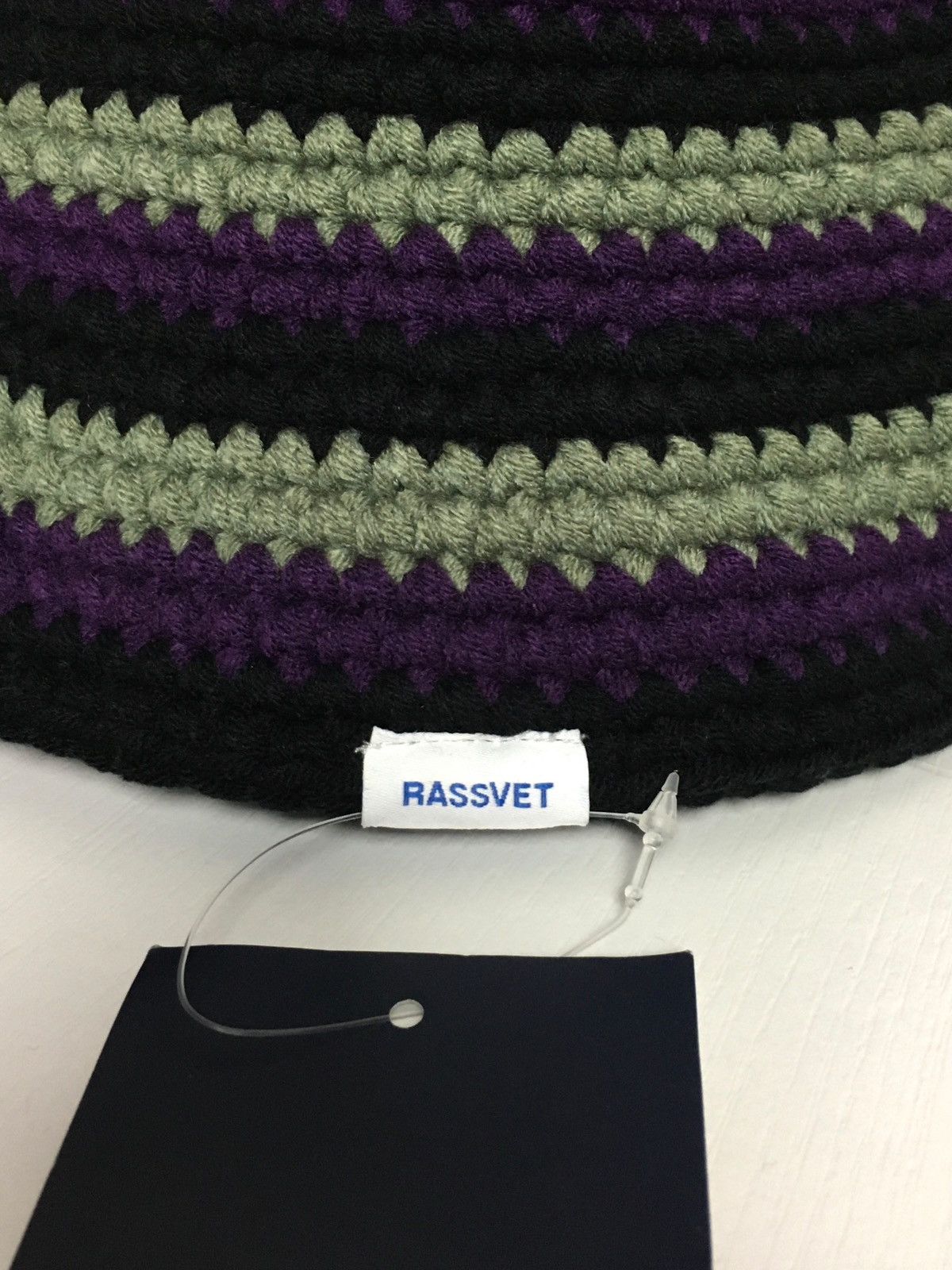 Gosha Rubchinskiy × PACCBET × Vintage bucket hat RASSVET Stiped Knitted y2k vintage hippie cap Size ONE SIZE - 3 Thumbnail