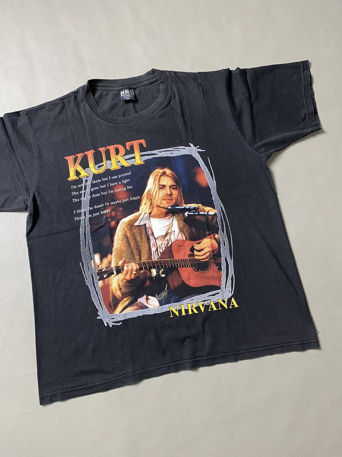 Band Tees × Vintage RARE Kurt Cobain Nirvana Mtv Unplugged Tshirt Boot Size US XL / EU 56 / 4 - 9 Thumbnail
