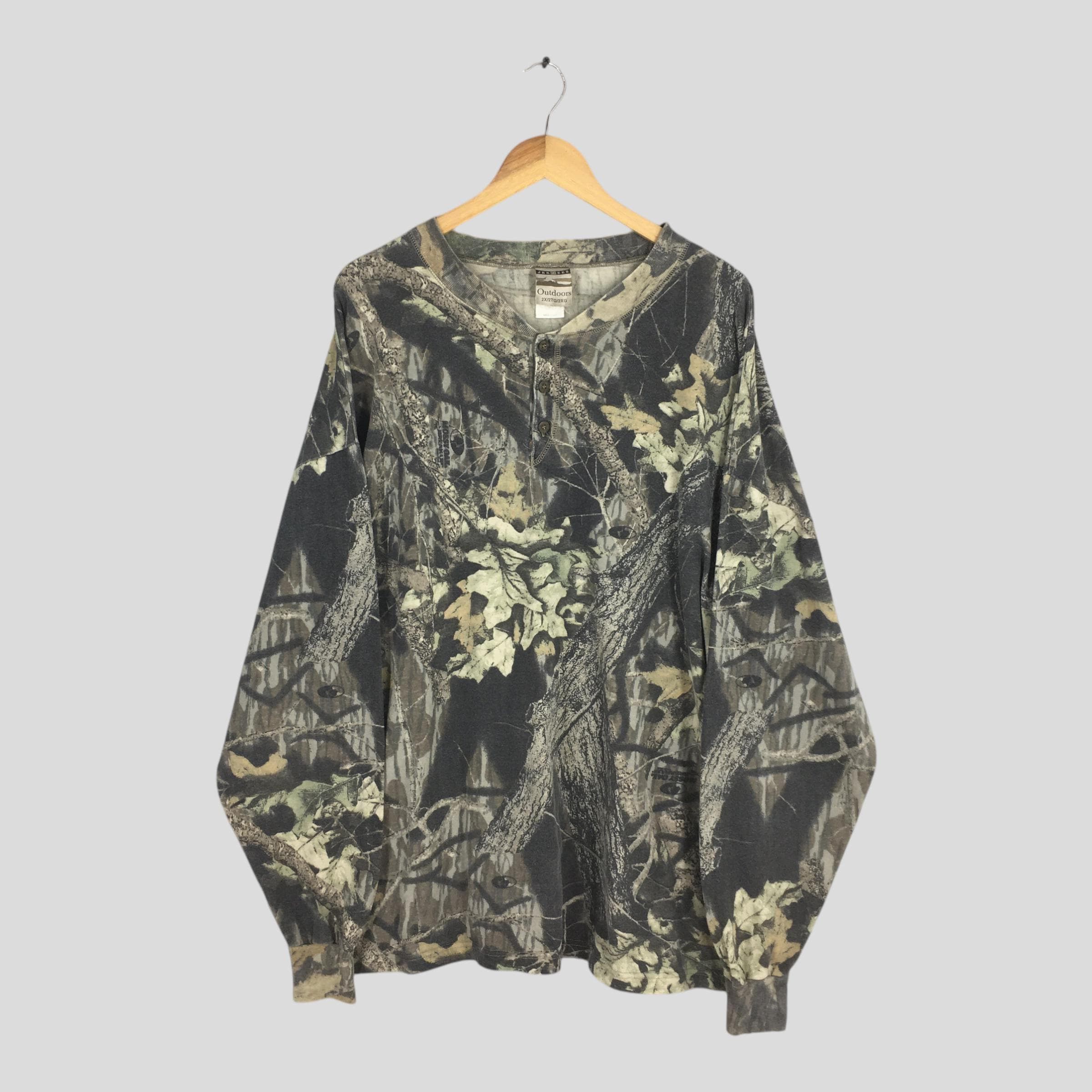 Jerzees × Mossy Oaks × Realtree 90s Jerzees Outdoor Mossy Oak Long sleeve Tshirt 2XLarge Size US XXL / EU 58 / 5 - 1 Thumbnail