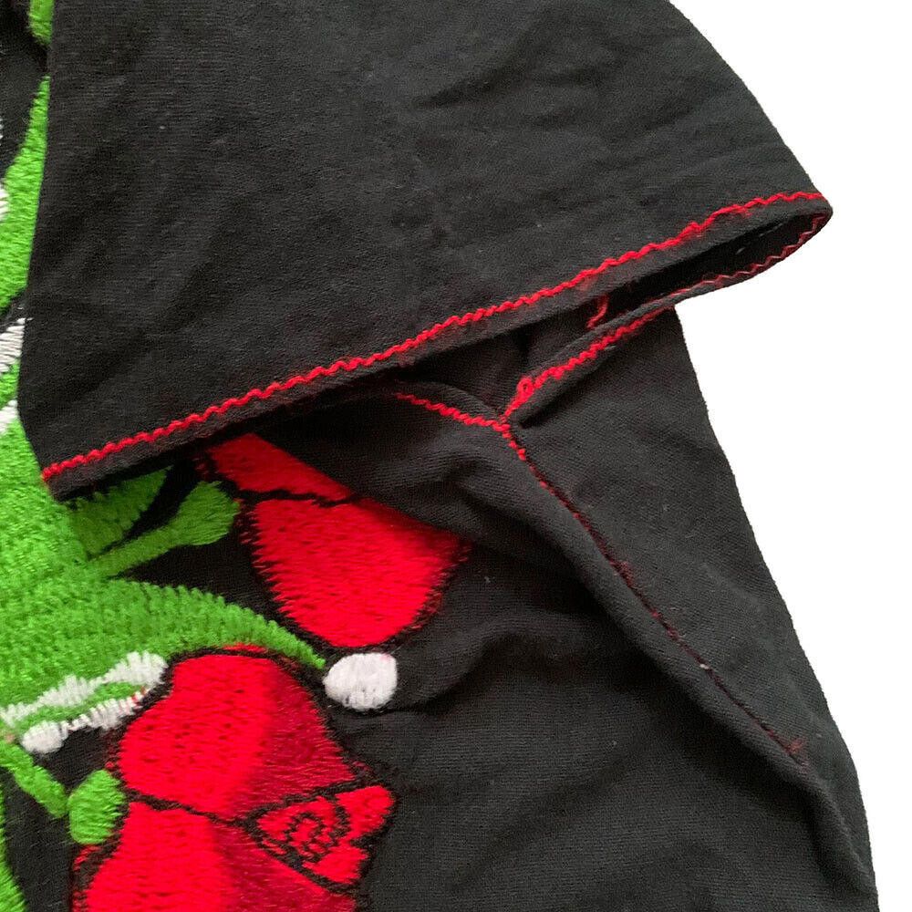 Designer Pre Owned Black Hand Made Floral Embroidered Blouse M/L Size L / US 10 / IT 46 - 4 Thumbnail