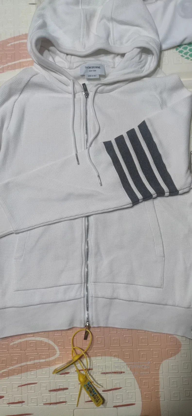 Thom Browne Thom Browne Waffle Hooded Zip-Up Sweatshirt, White Size US M / EU 48-50 / 2 - 1 Thumbnail