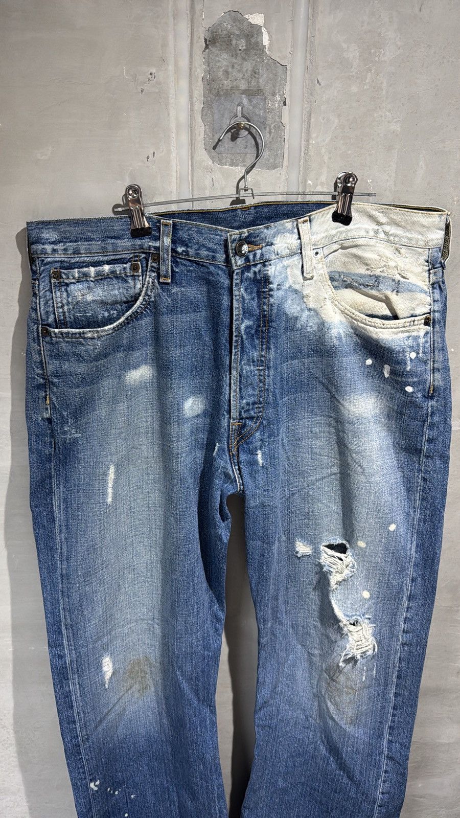 Ruehl No. 925 Ruehl 925 Distressed Boot Cut Paint Splatter Denim Jeans Size US 35 - 21 Thumbnail