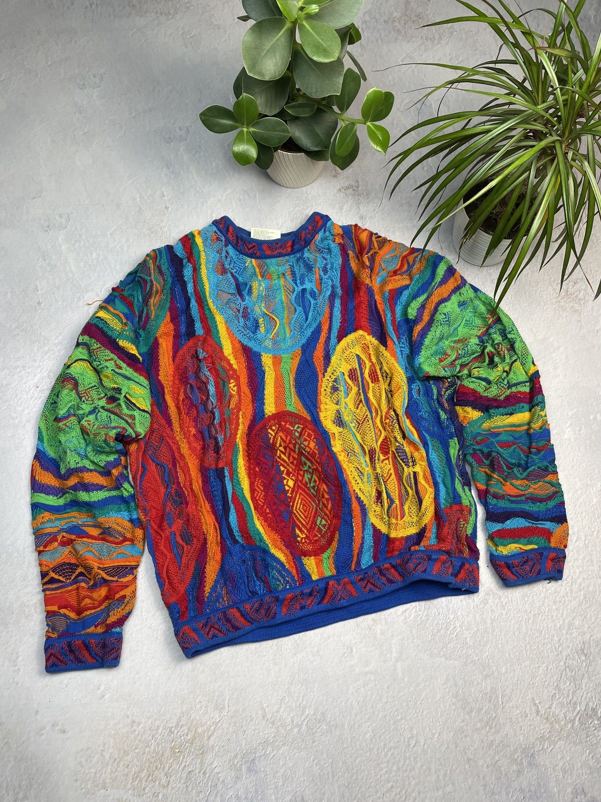 image of Avant Garde x Coogi Sweater Cable Vintage Hippie Y2K, Men's (Size Medium)