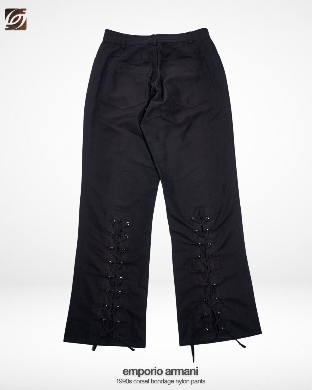Emporio Armani 1990s Corset Bondage Nylon Pants Size 28" / US 6 / IT 42 - 1 Thumbnail