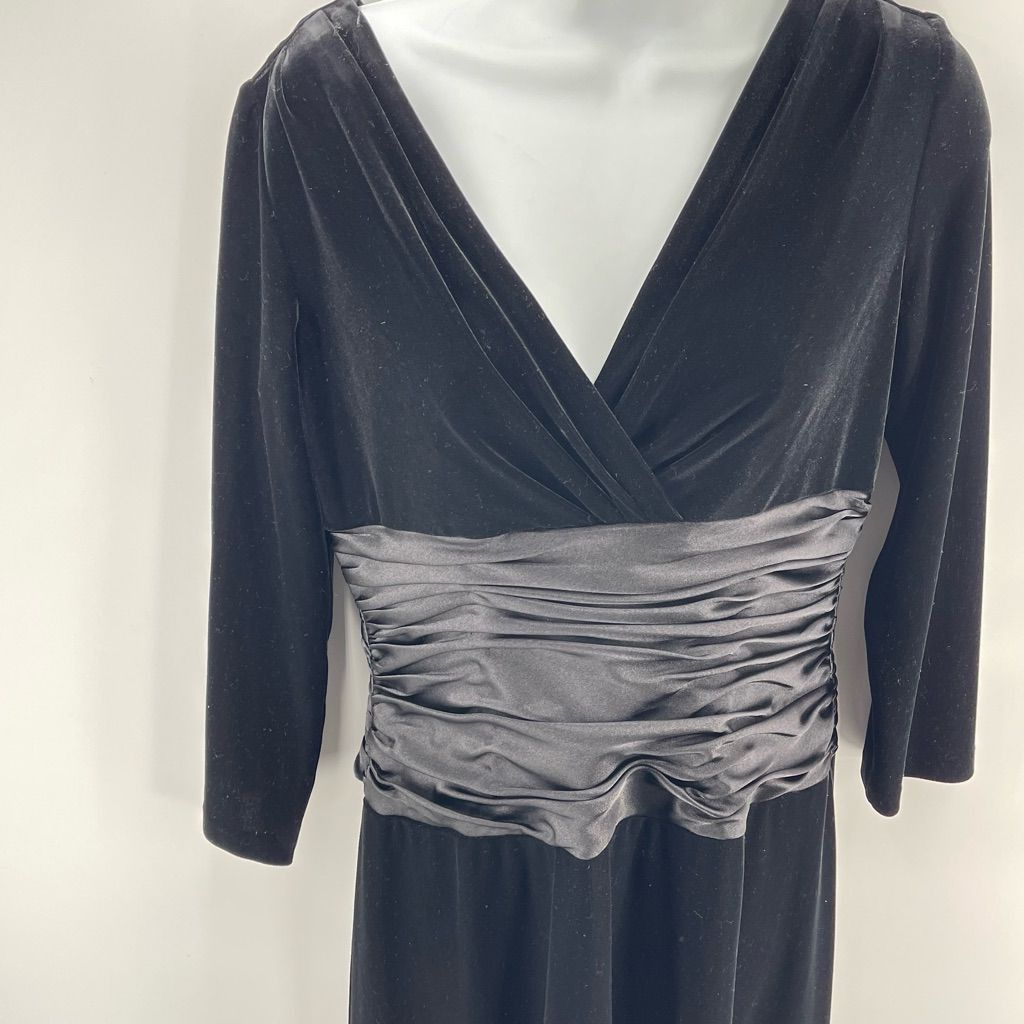 Other Suzi Chin for Maggy Boutique ruched satin waist black velvet Size L / US 10 / IT 46 - 3 Thumbnail