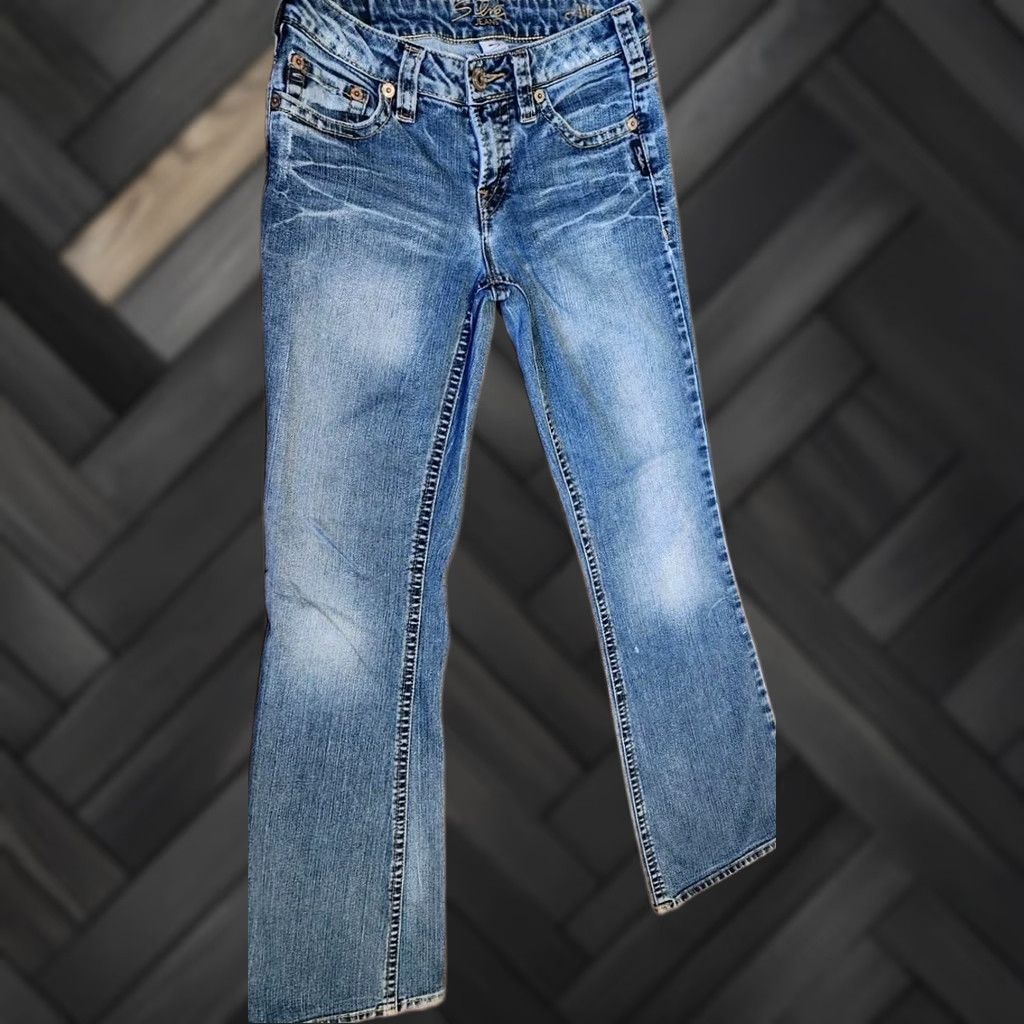 Silver Jeans Co. SILVER Jeans Womens Boot Cut Jeans 28x33 Aiko Blue Denim 5-Pocket Relief Cowboy Western Mid Rise Regular Size 28" / US 6 / IT 42 - 1 Thumbnail
