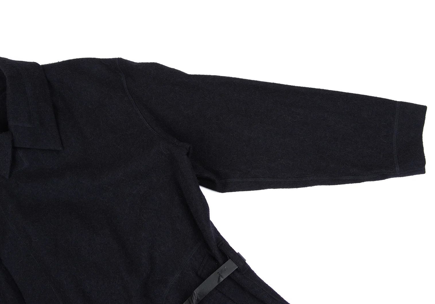 Issey Miyake Alpaca Wool Leather Belted Long Gown Coat in Navy Size US M / EU 48-50 / 2 - 6 Thumbnail