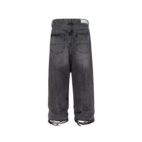 Japanese Brand Black Washed Damage Baggy jeans Size US 34 / EU 50 - 7 Thumbnail